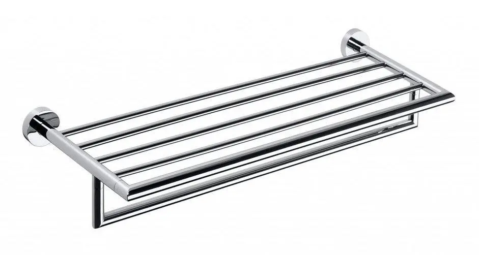 SAPHO - X-ROUND polička na ručníky s hrazdou 600, chrom XR419