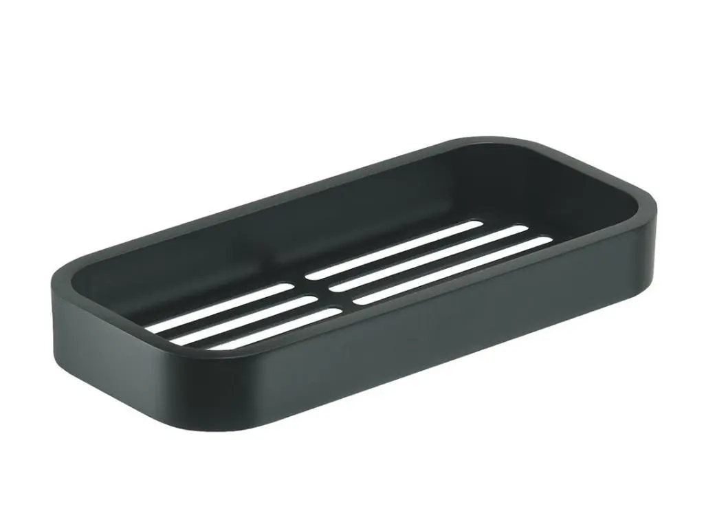 Gedy OUTLINE polička do sprchy, 241x30x111mm, černá mat