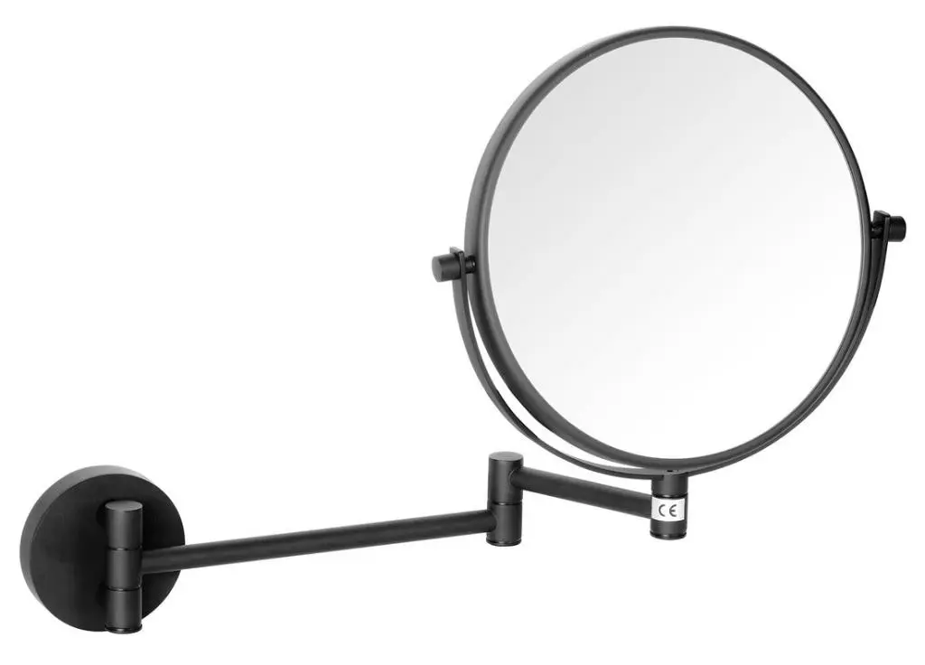 SAPHO X-ROUND BLACK kosmetické zrcátko závěsné, Ø 200, oboustranné, černá mat XR006B