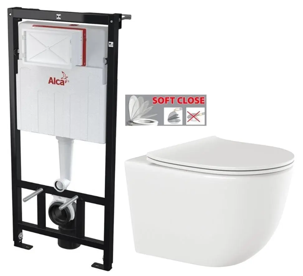 Předstěnový instalační systém bez tlačítka + WC INVENA TINOS  + SEDÁTKO AM101/1120 X NO1