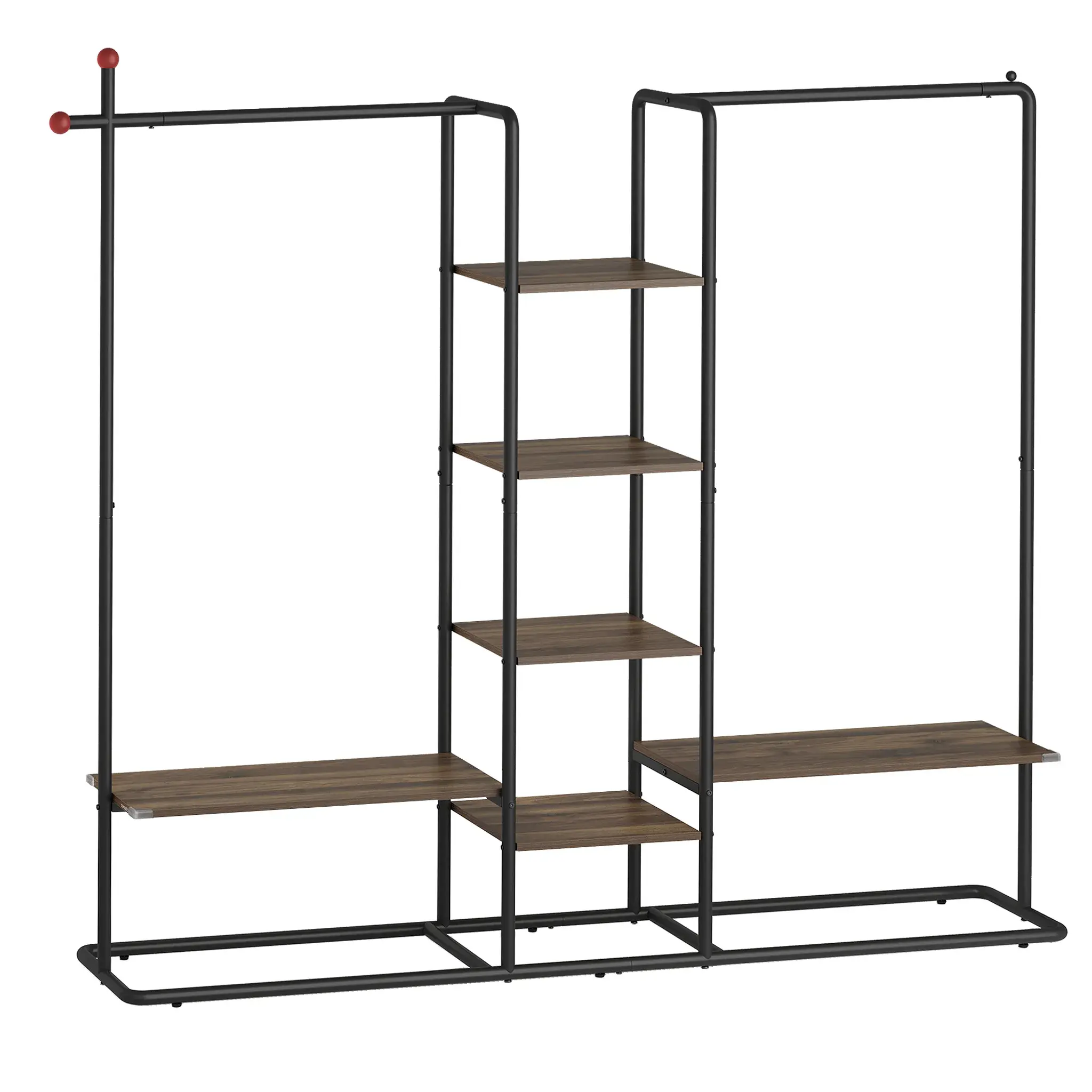 SONGMICS Otevřená šatní skříň Horna 153,6 cm černá/hnědá