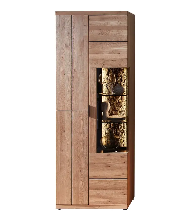 Szynaka Vitrína Napoli 01 s LED 75 cm z masivu dub Bianco