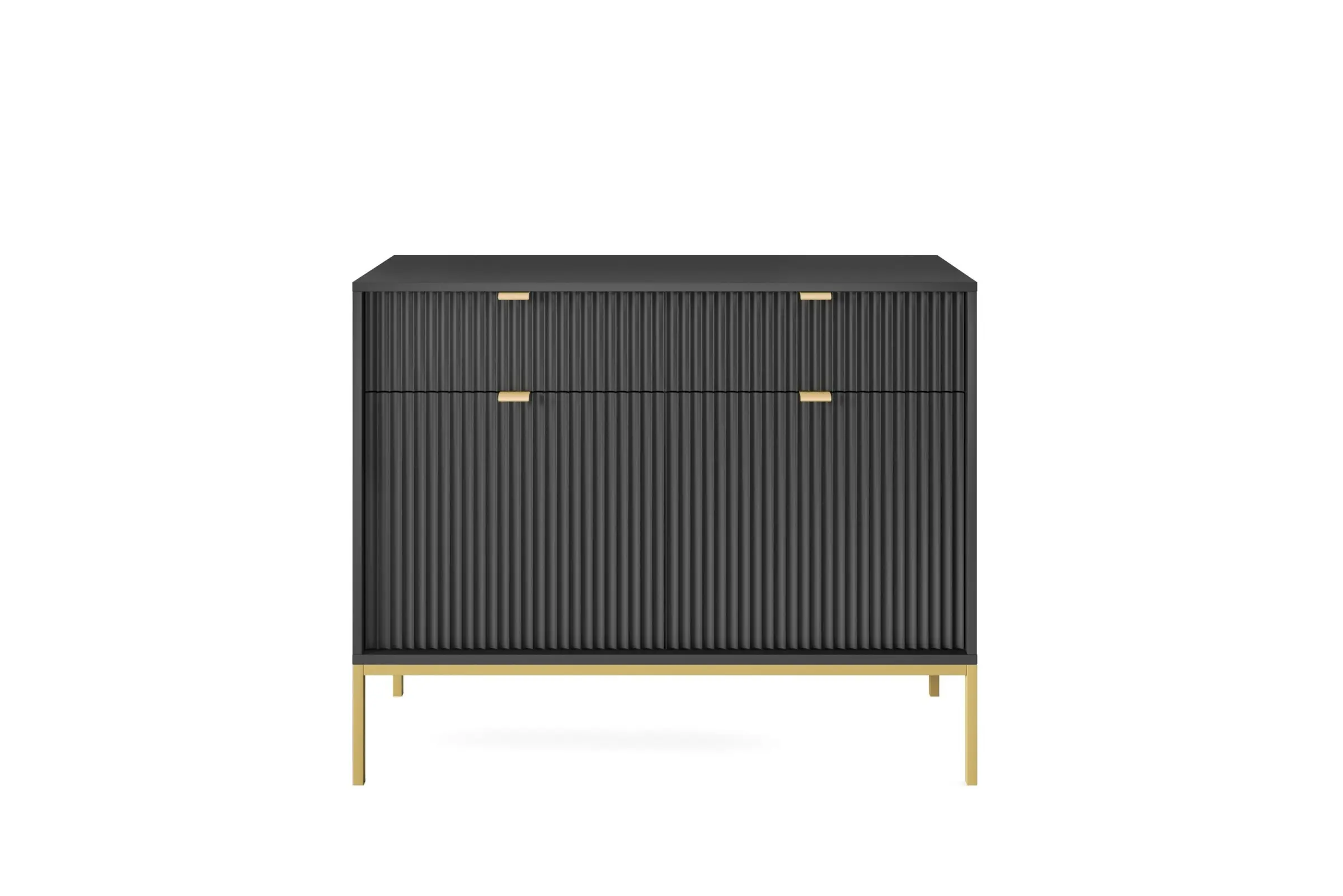 Piaski Komoda Nova 104 cm se zásuvkami černá/zlatá