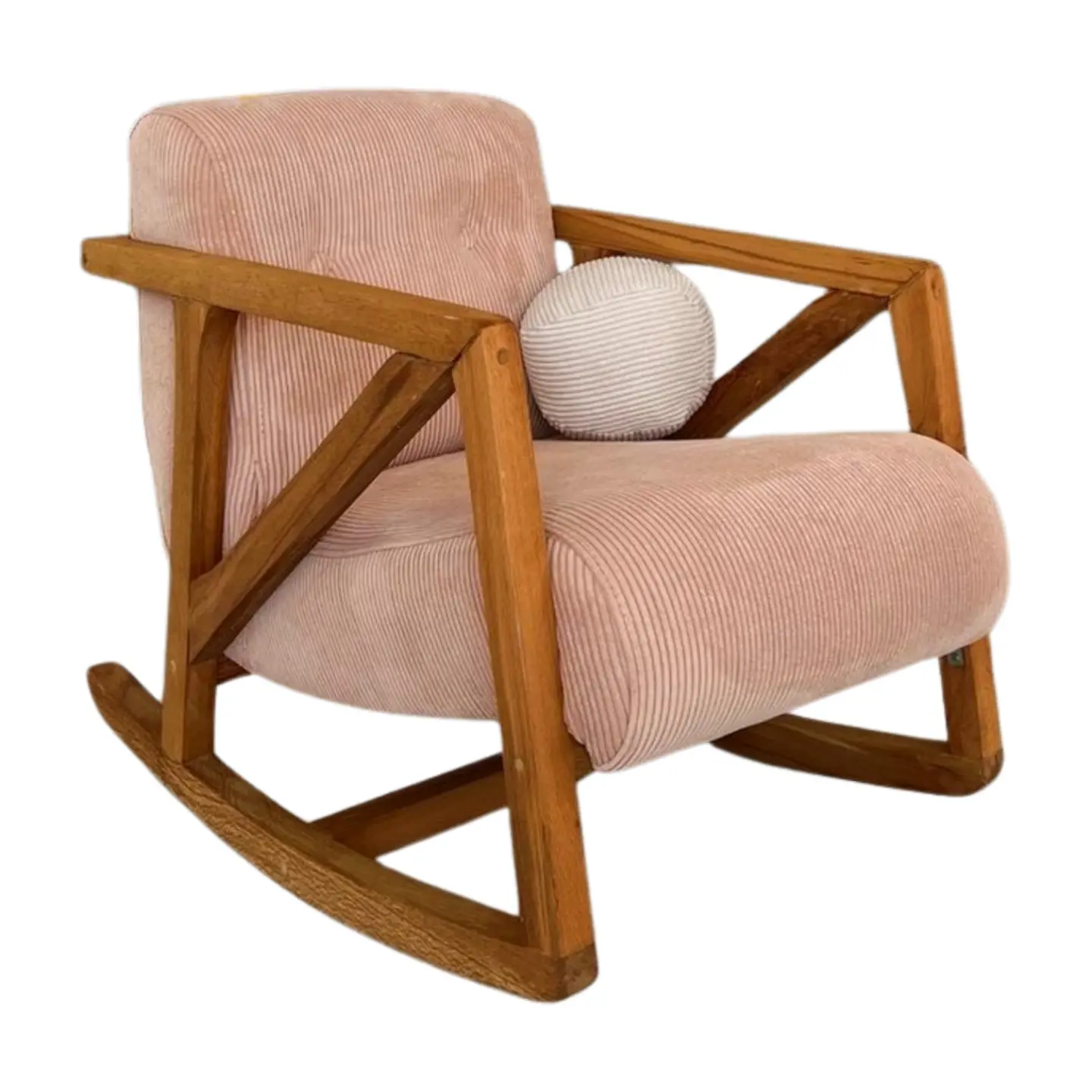 Hanah Home Dětské houpací křeslo NiniMini růžové/hnědé