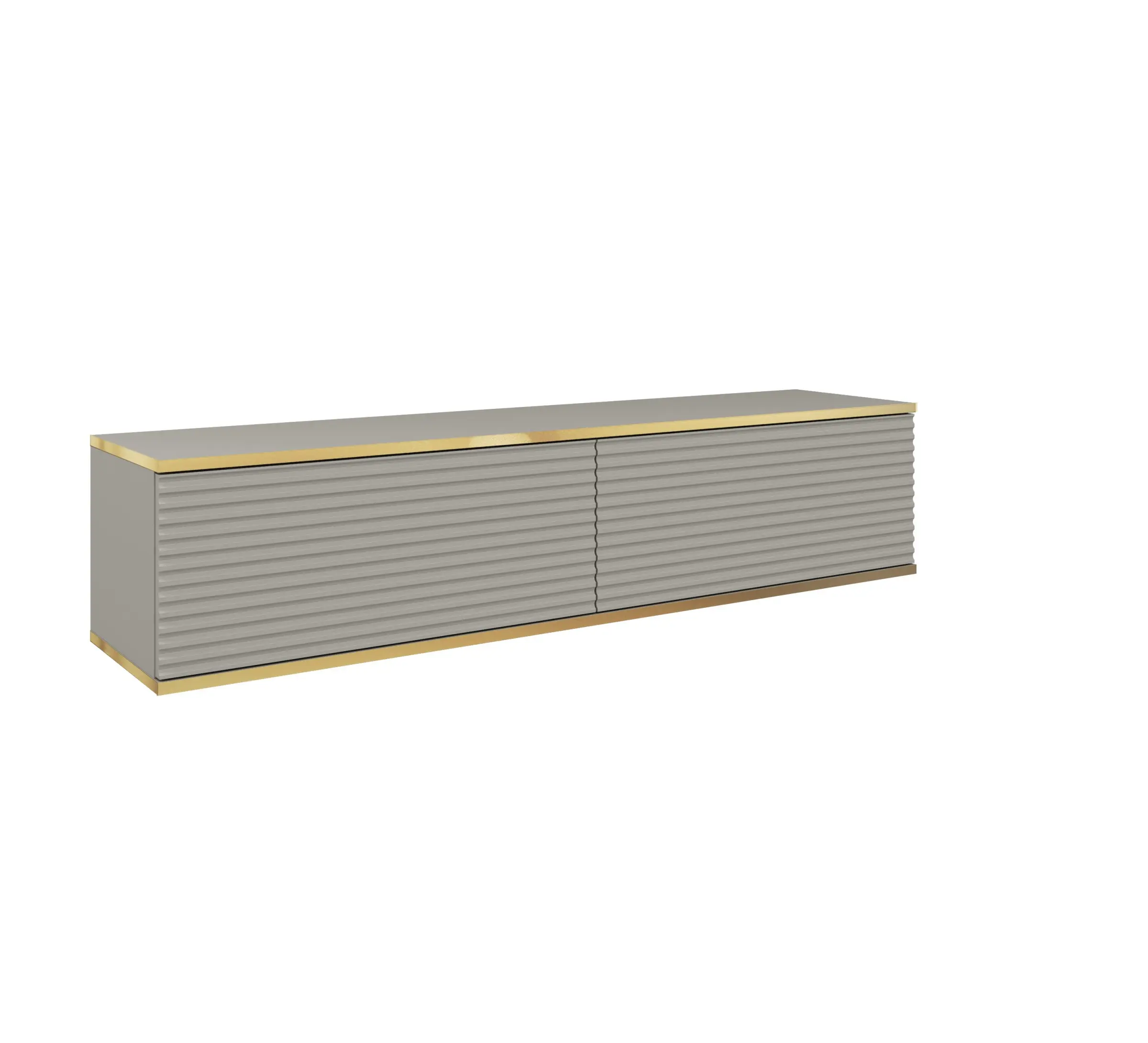 Piaski Závěsný televizní stolek Oro MDF 135 cm šedý/zlatý