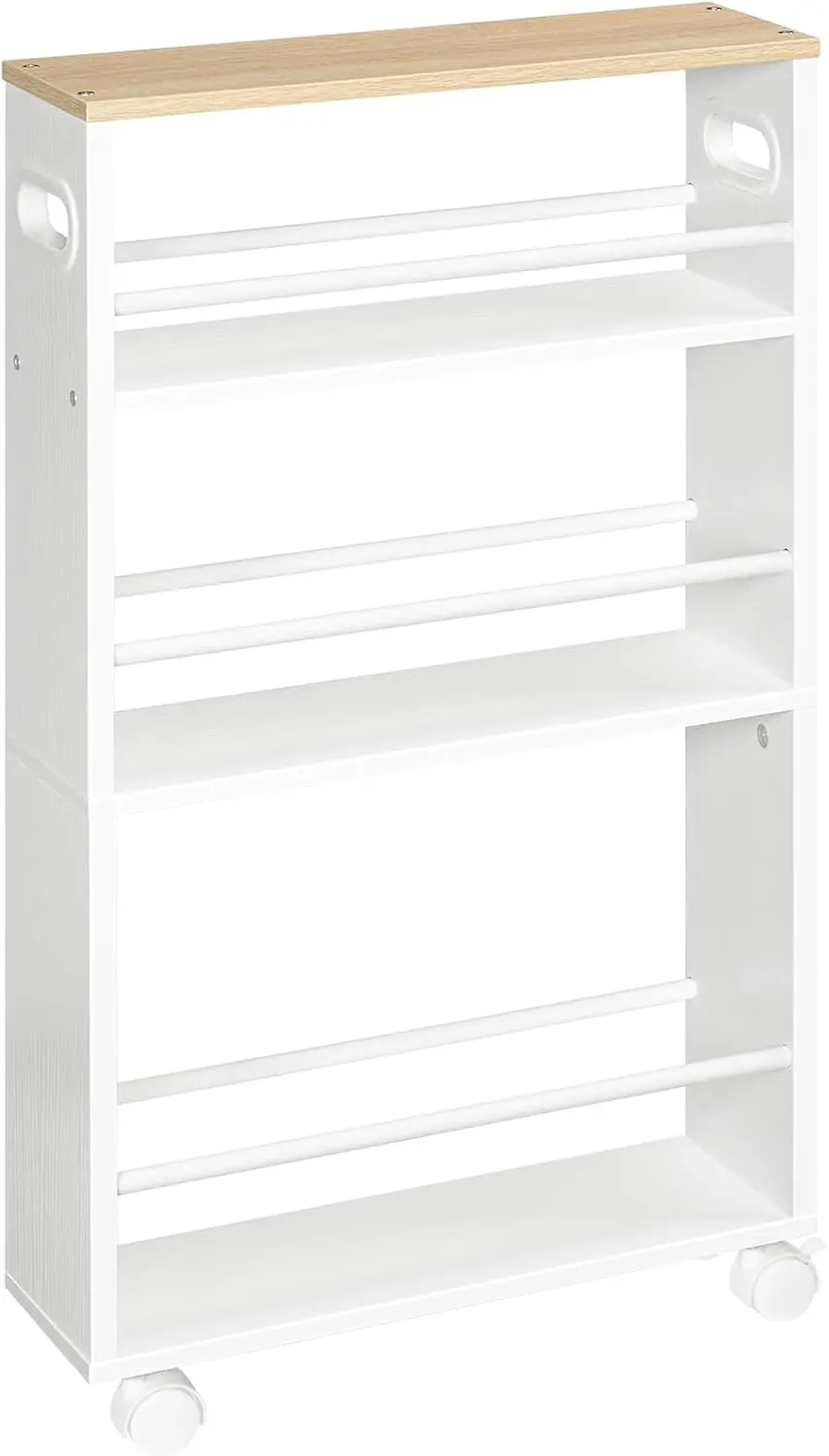 Úzký pojízdný kuchyňský regál Vasagle Tonari 45 cm bílý/hnědý