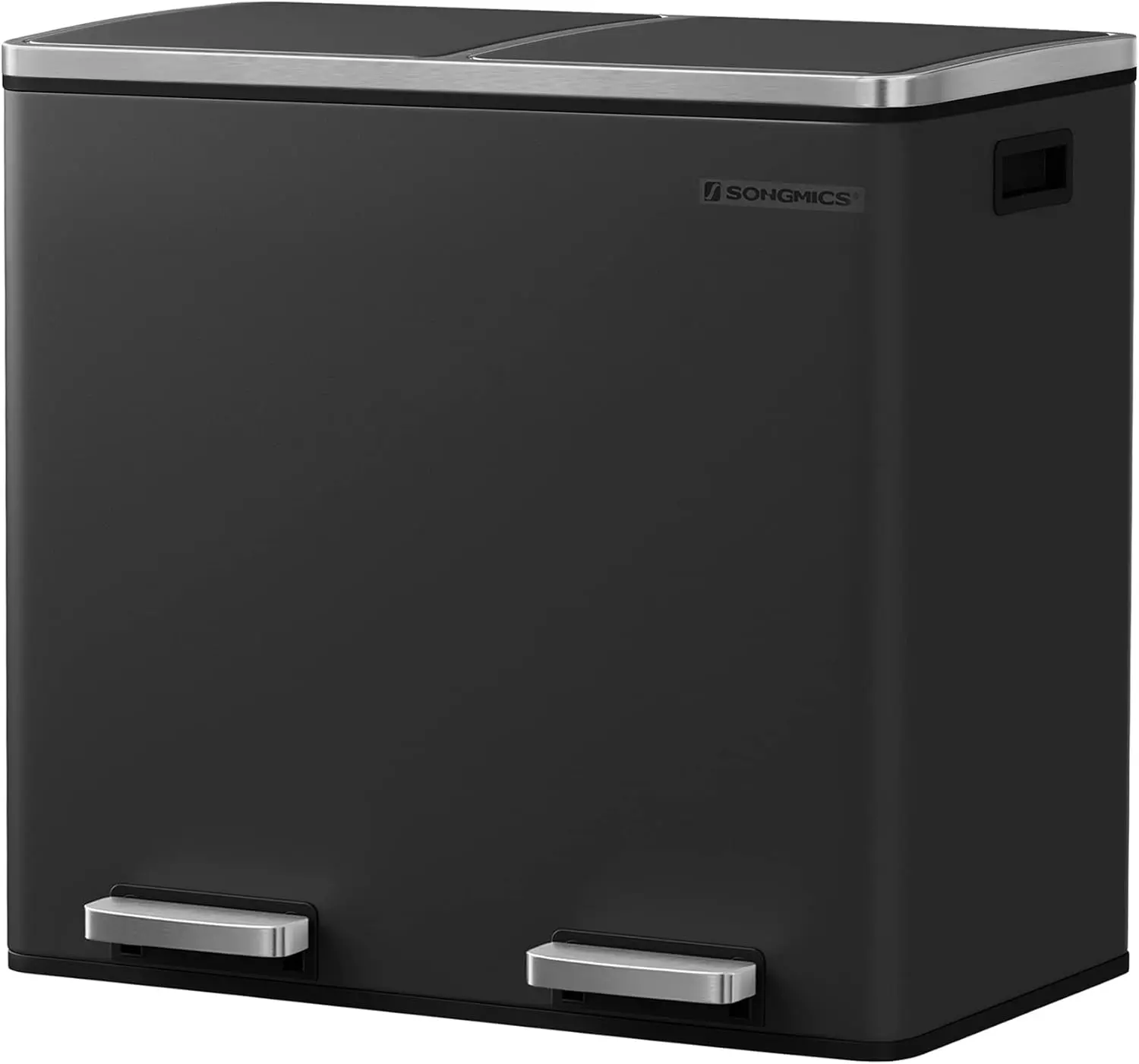 SONGMICS Odpadkový koš Gerry 2x24 l černý/stříbrný