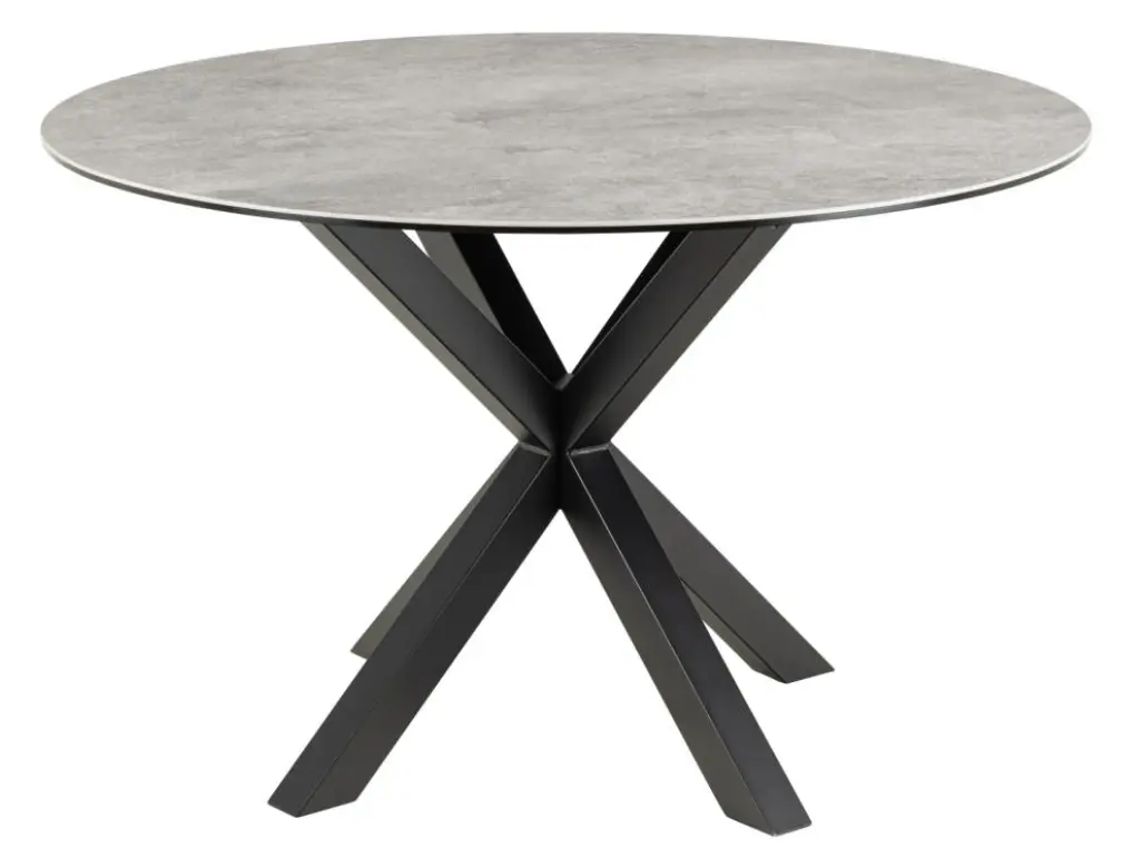Actona Jídelní kulatý stůl Heaven 119 cm šedý mramor/černý
