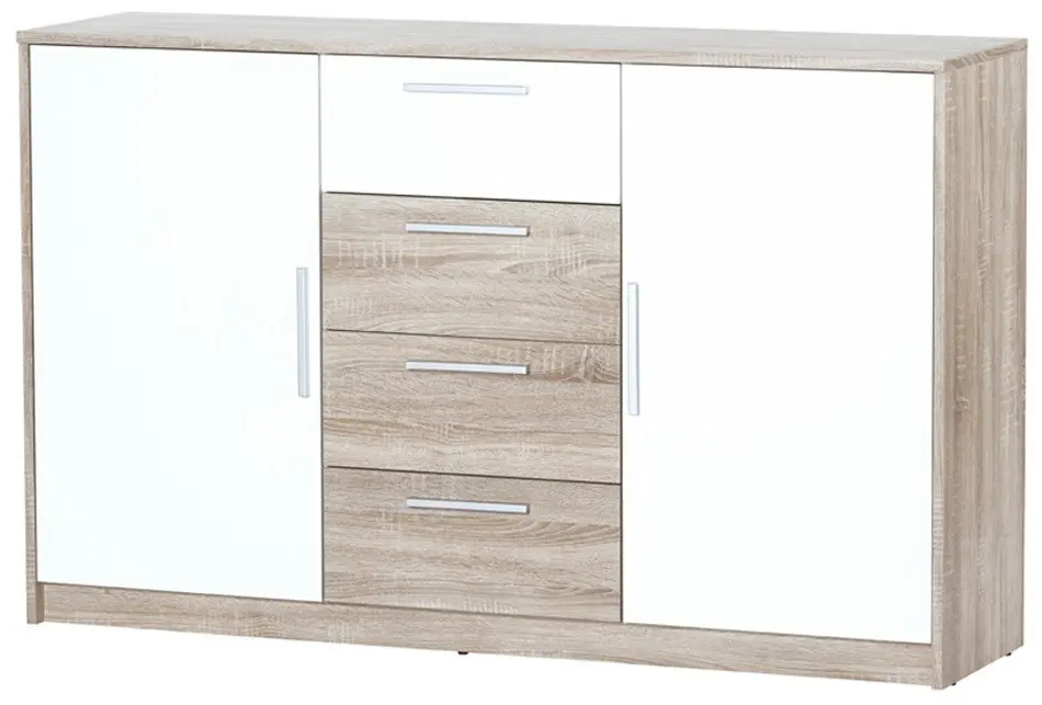 Szynaka Komoda Milo 05 145 cm dub sonoma/bílá