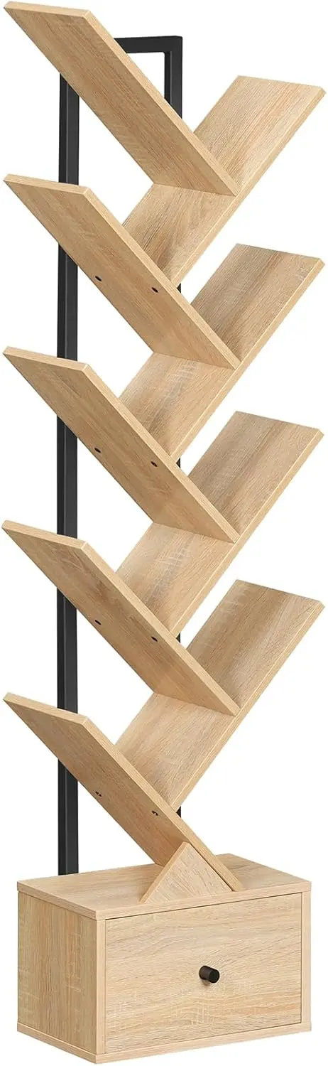 VASAGLE Designová knihovna Marelo 135 cm hnědá/černá