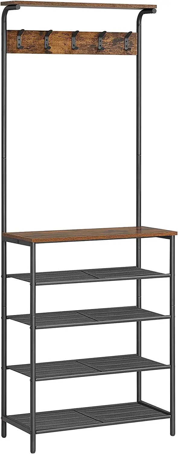 SONGMICS Předsíňový věšák s botníkem Kotona 68 cm hnědý