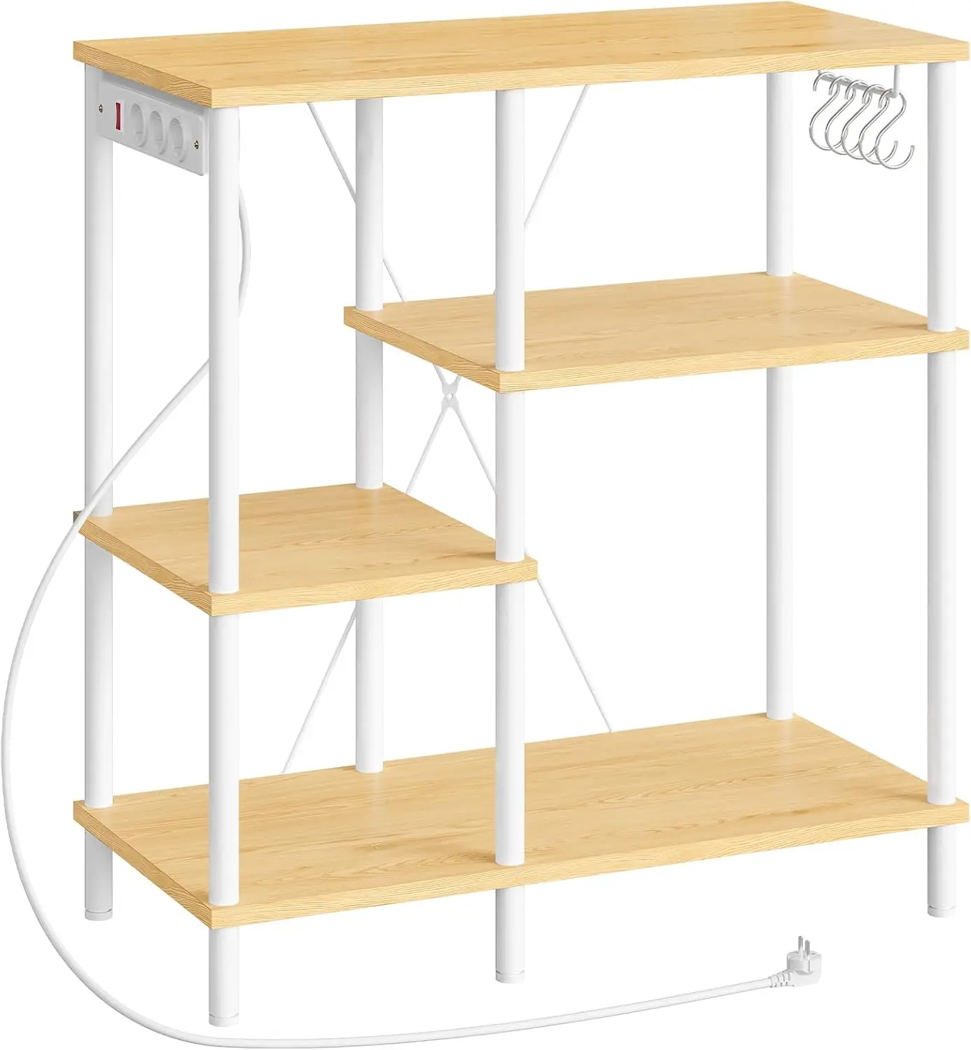 Kuchyňský regál Vasagle Vitas 80 cm se zásuvkami hnědý/bílý