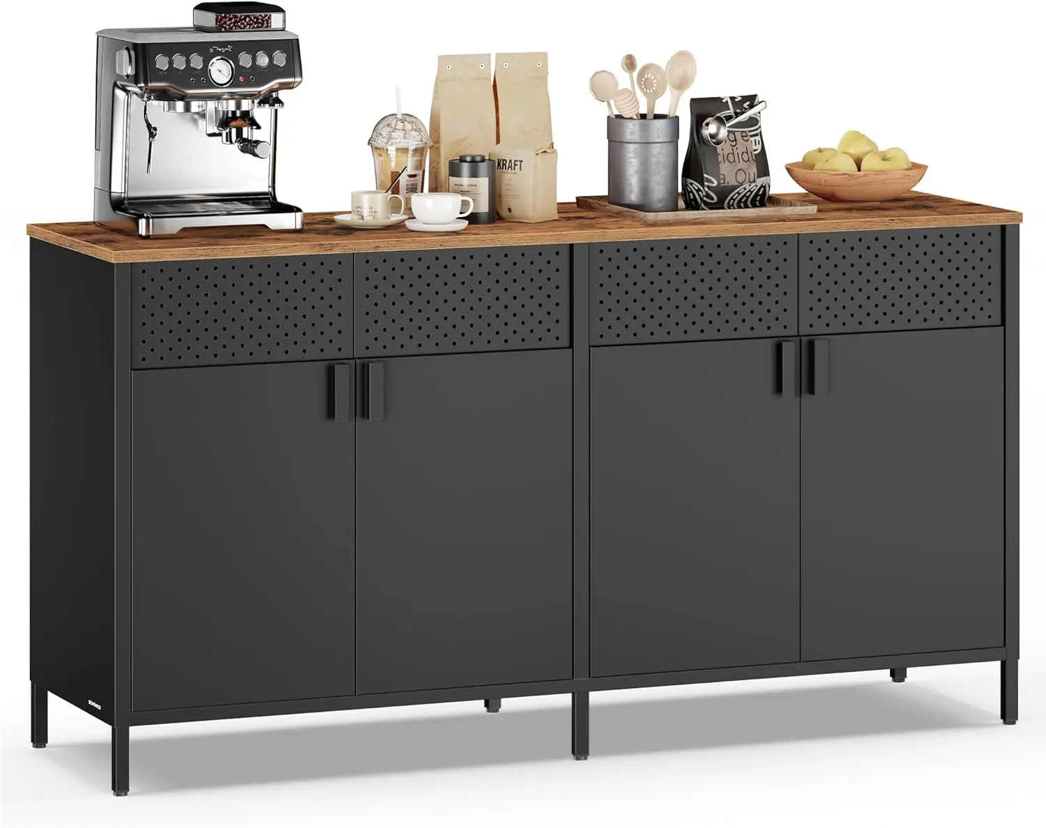 SONGMICS Komoda Vasagle Teduo 141 cm černá/hnědá