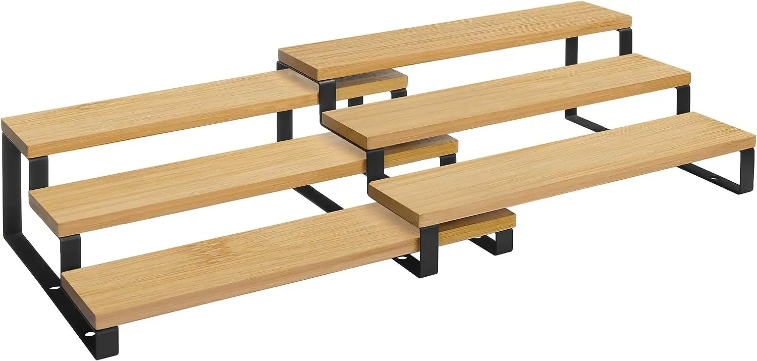 SONGMICS Set dvou stojanů na koření WEBBO bambusový/černý