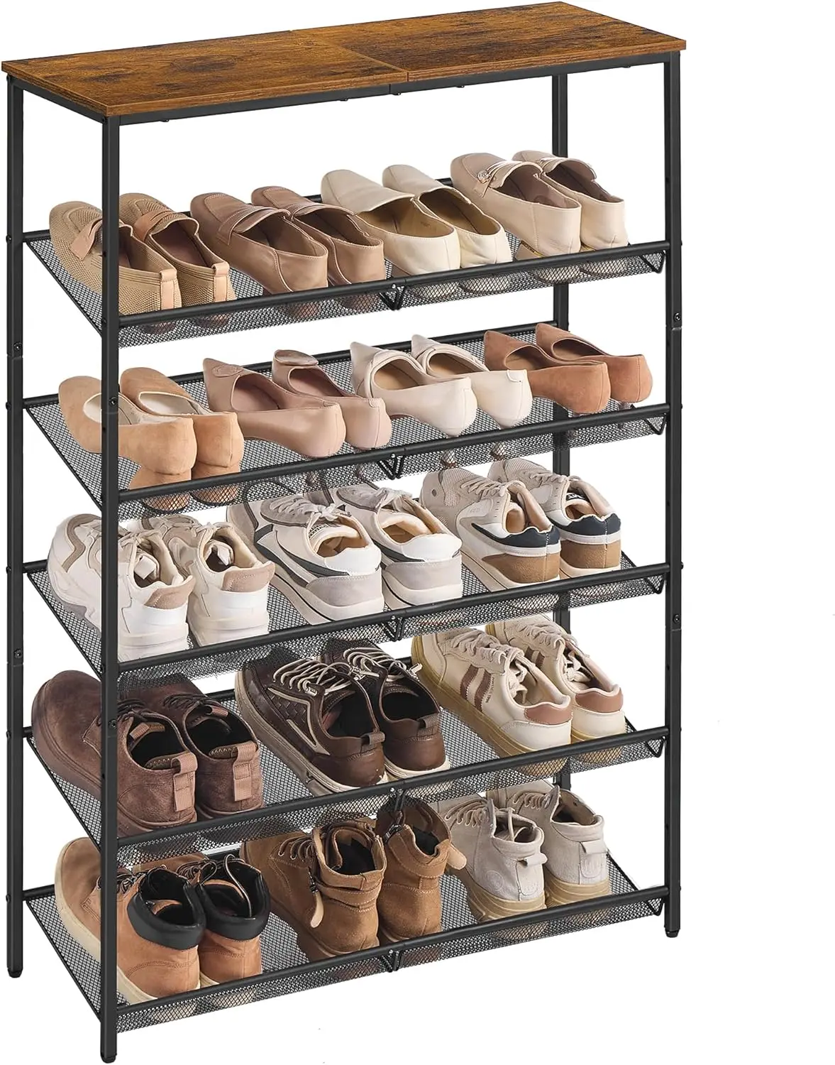 SONGMICS Botník Vasagle Melas 114 cm černý/hnědý