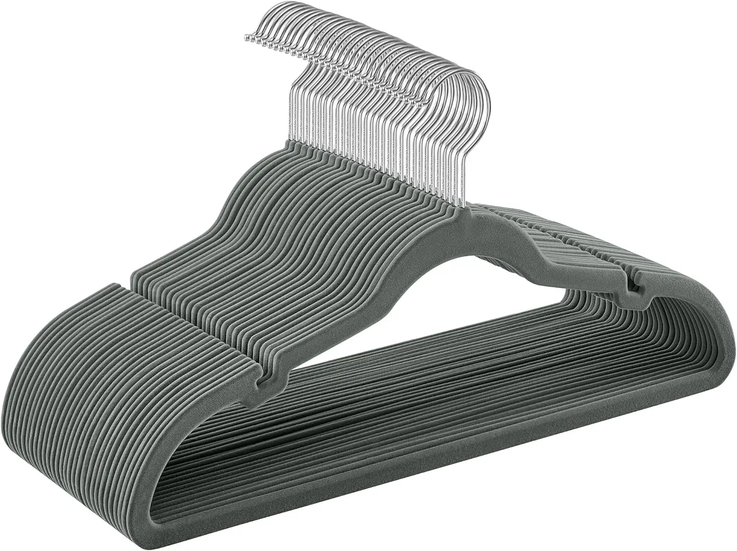 SONGMICS Sada sametových ramínek SWIVEL 30 ks šedá