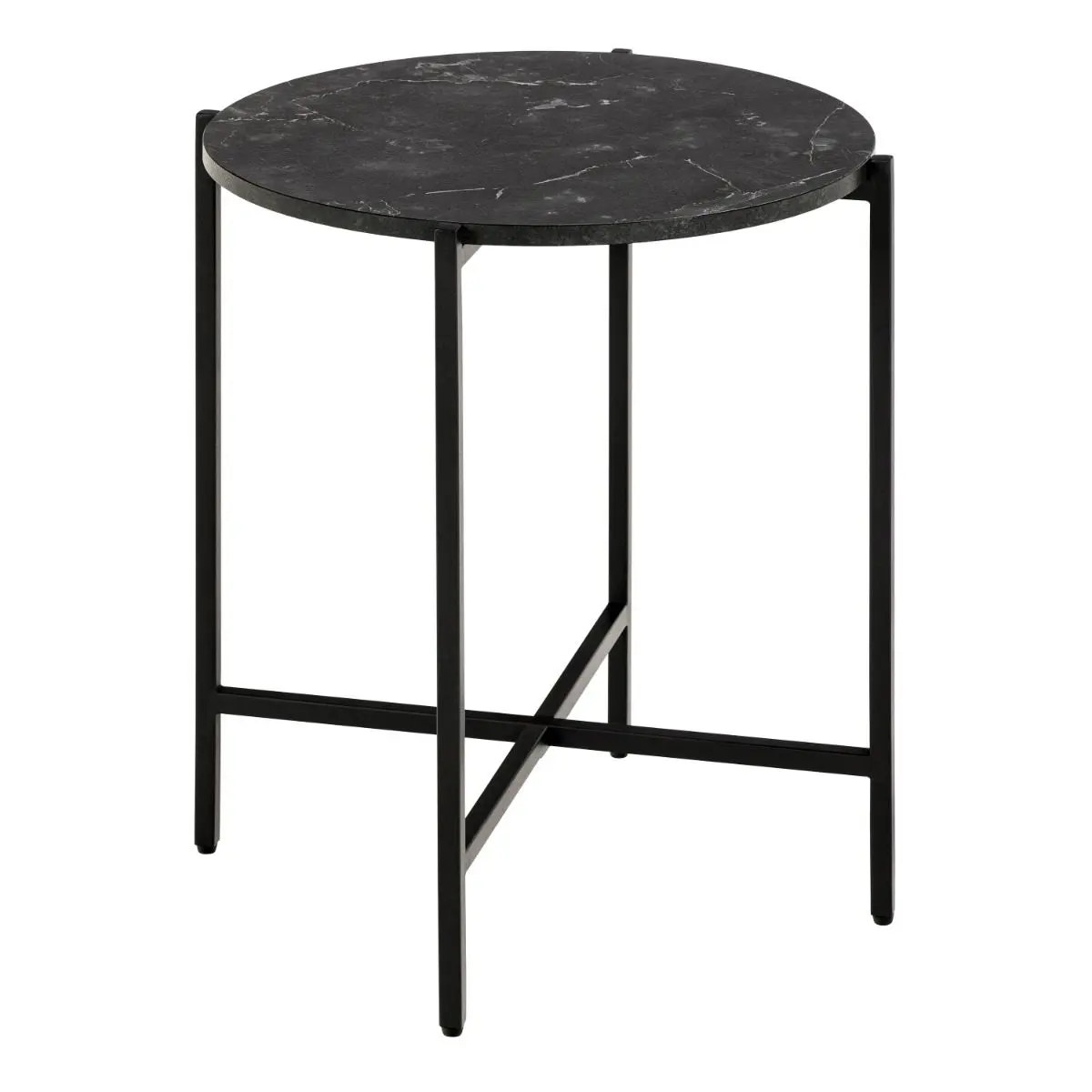 Actona Odkládací stolek Lamoine 40 cm černý/černý mramor