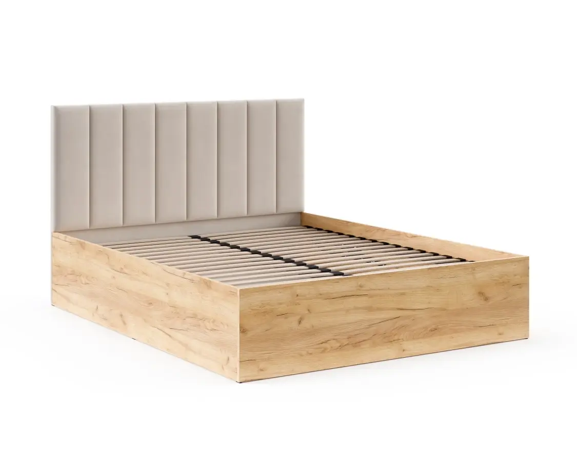 FDM Postel Grenada se zvedacím roštem Trinity krémová/dub craft, velikost 120x200