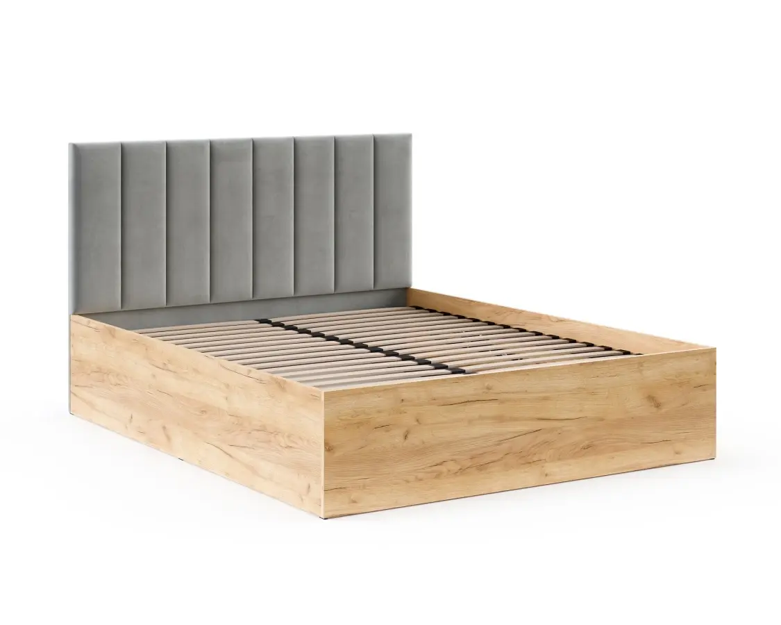 FDM Postel Grenada se zvedacím roštem Trinity šedá/dub craft, velikost 120x200