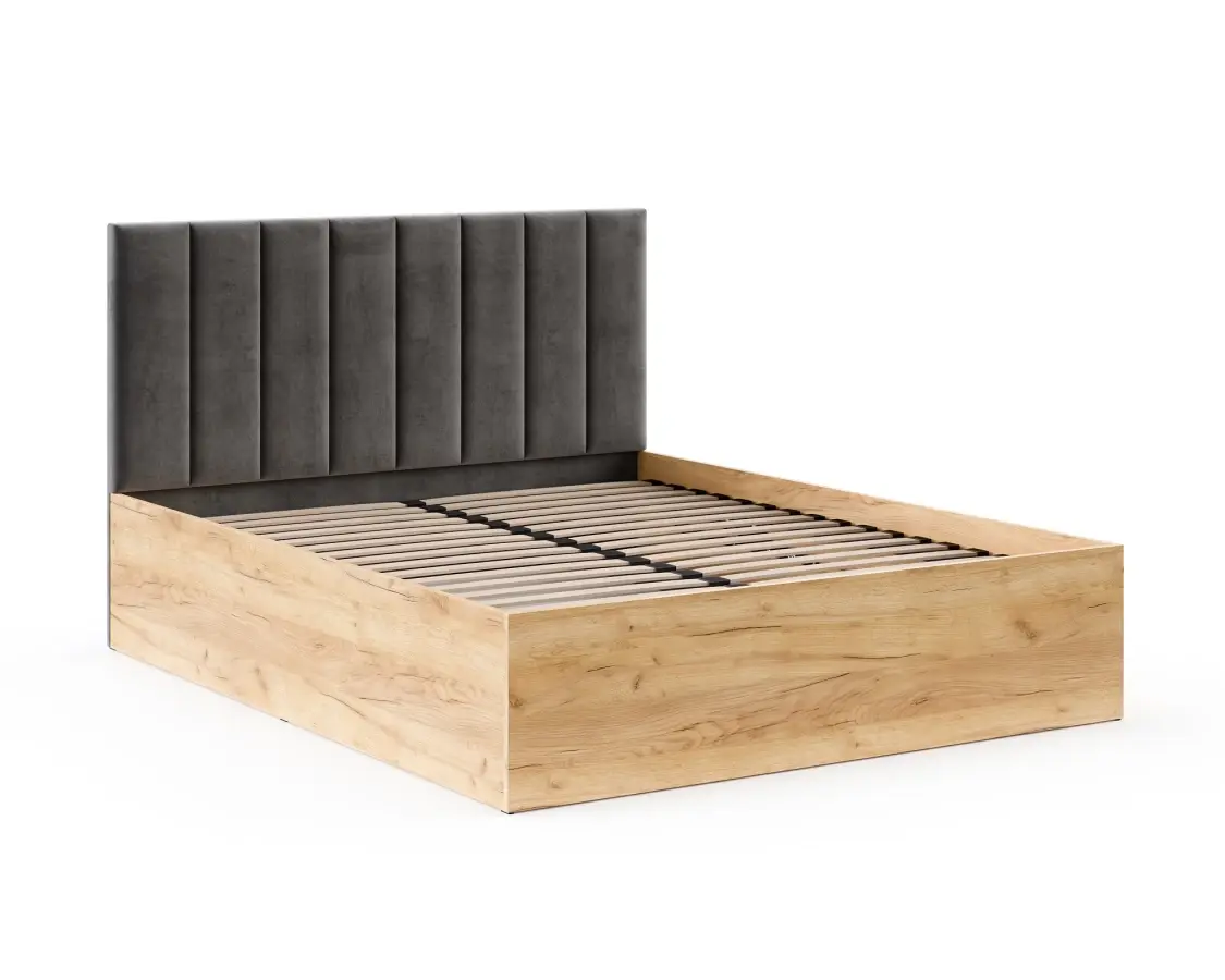 FDM Postel Grenada se zvedacím roštem Trinity grafitově šedá/dub craft, velikost 120x200