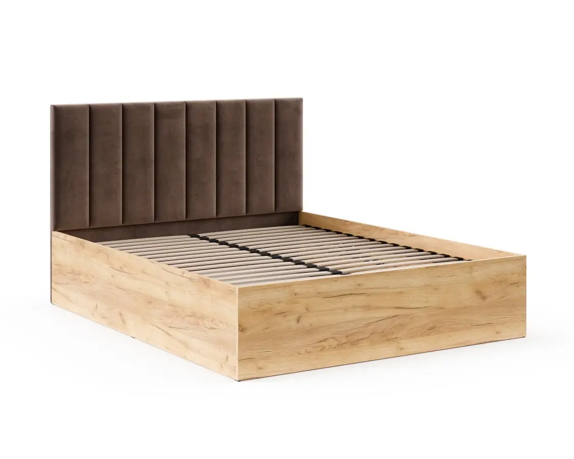 FDM Postel Grenada se zvedacím roštem Trinity hnědá/dub craft, velikost 160x200