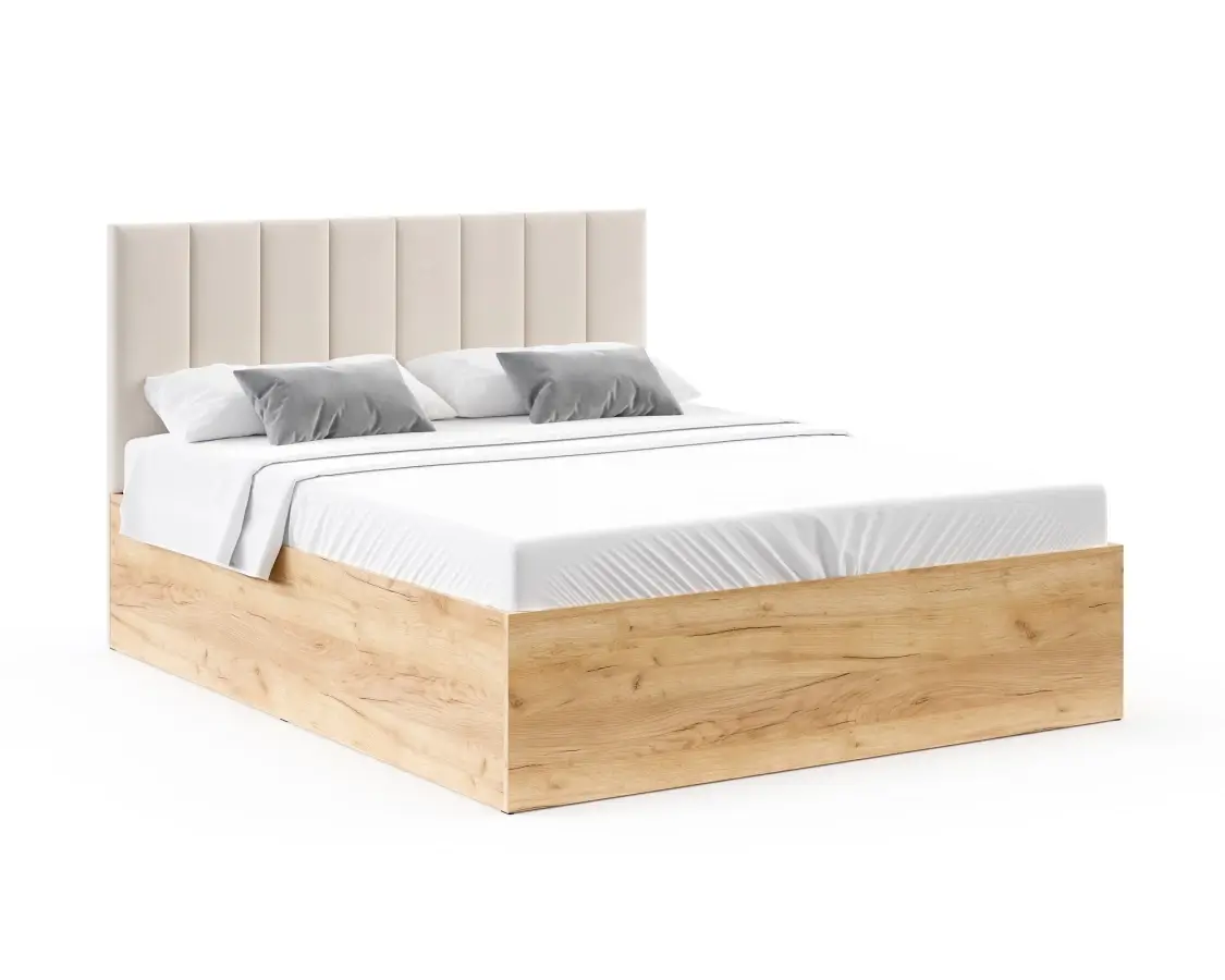 FDM Postel Grenada se zvedacím roštem Paris krémová/dub craft, velikost 160x200