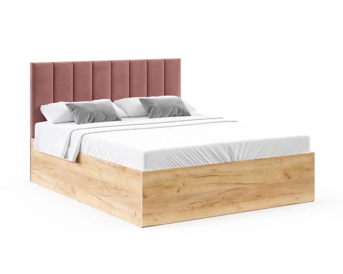FDM Postel Grenada se zvedacím roštem Paris lososová/dub craft, velikost 160x200