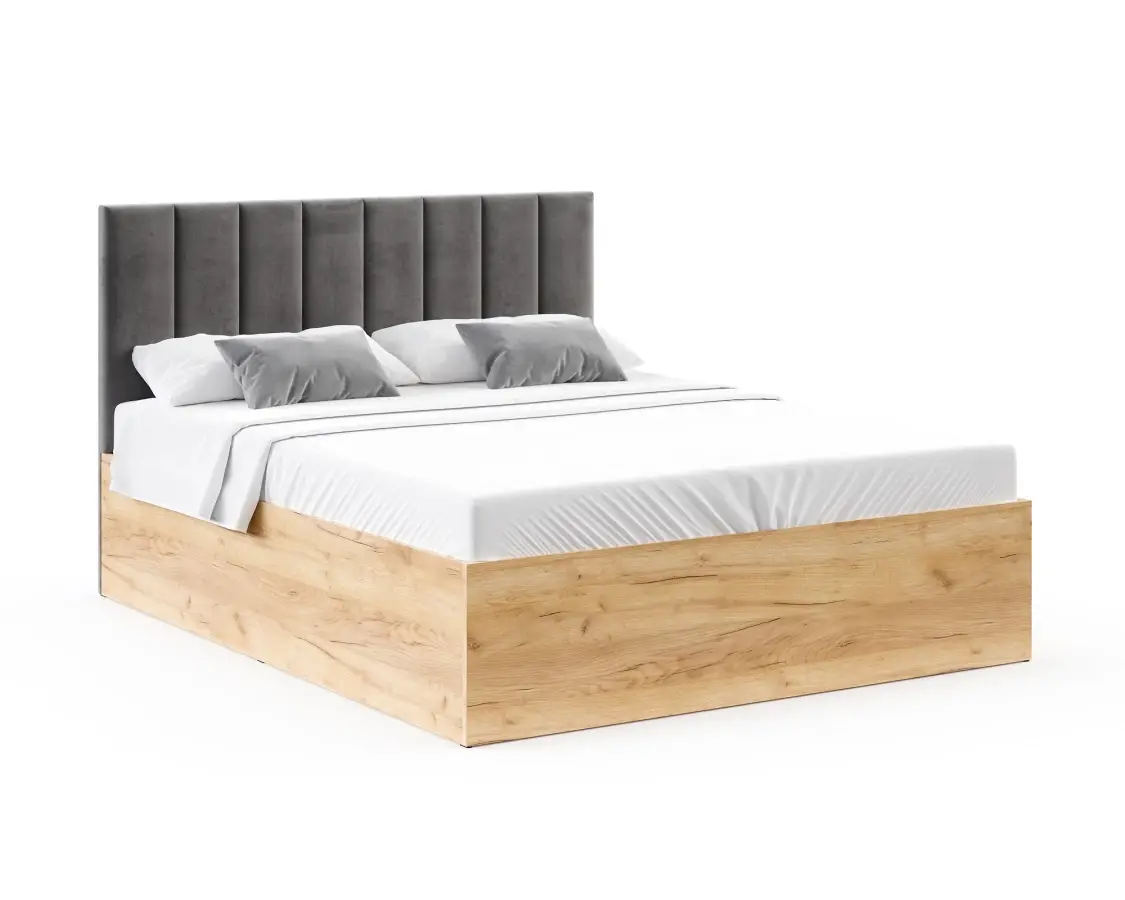 FDM Postel Grenada se zvedacím roštem Paris antracit/dub craft, velikost 120x200