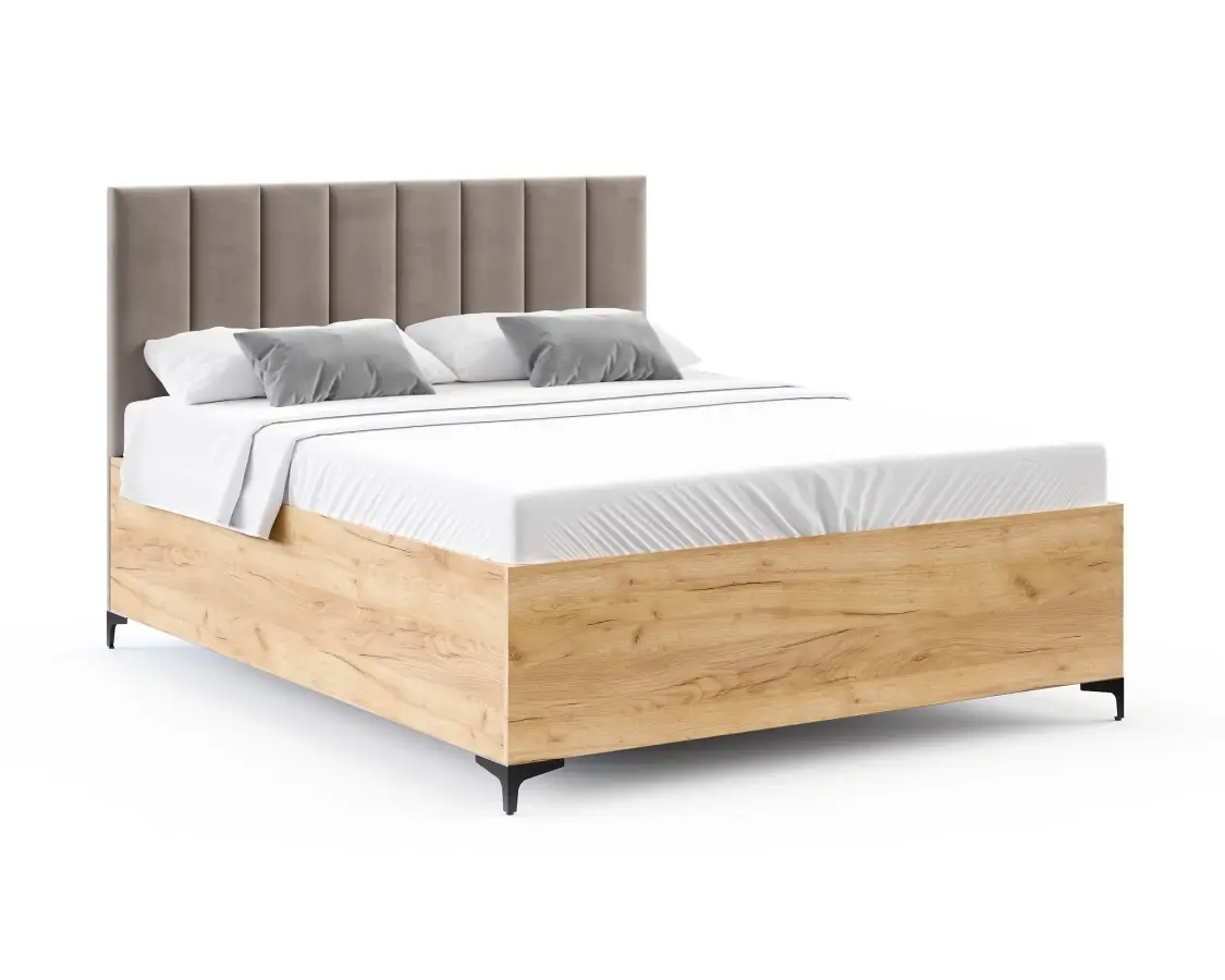 FDM Postel Sierra se zvedacím roštem Paris šedo-hnědá/dub craft, velikost 90x200