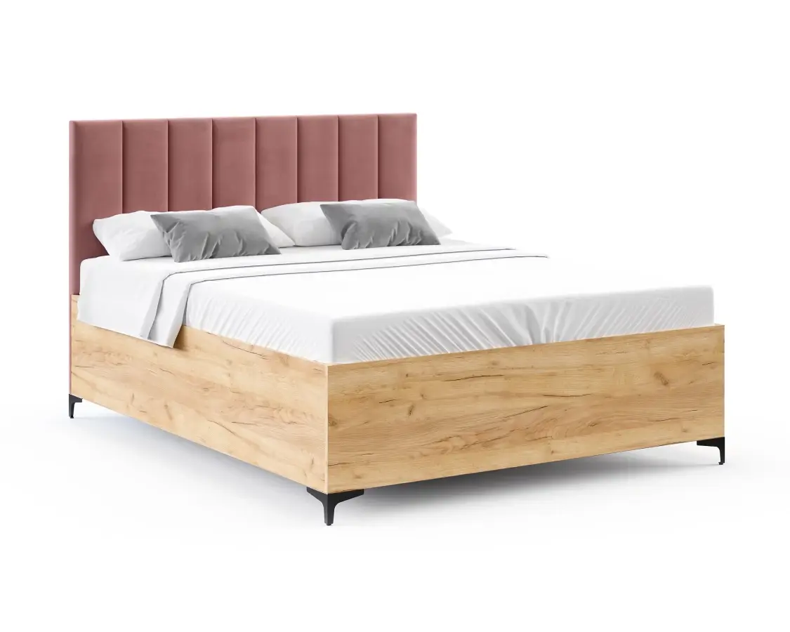FDM Postel Sierra se zvedacím roštem Paris lososová/dub craft, velikost 120x200