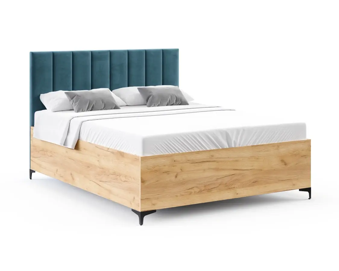 FDM Postel Sierra se zvedacím roštem Paris námořnická modrá/dub craft, velikost 160x200