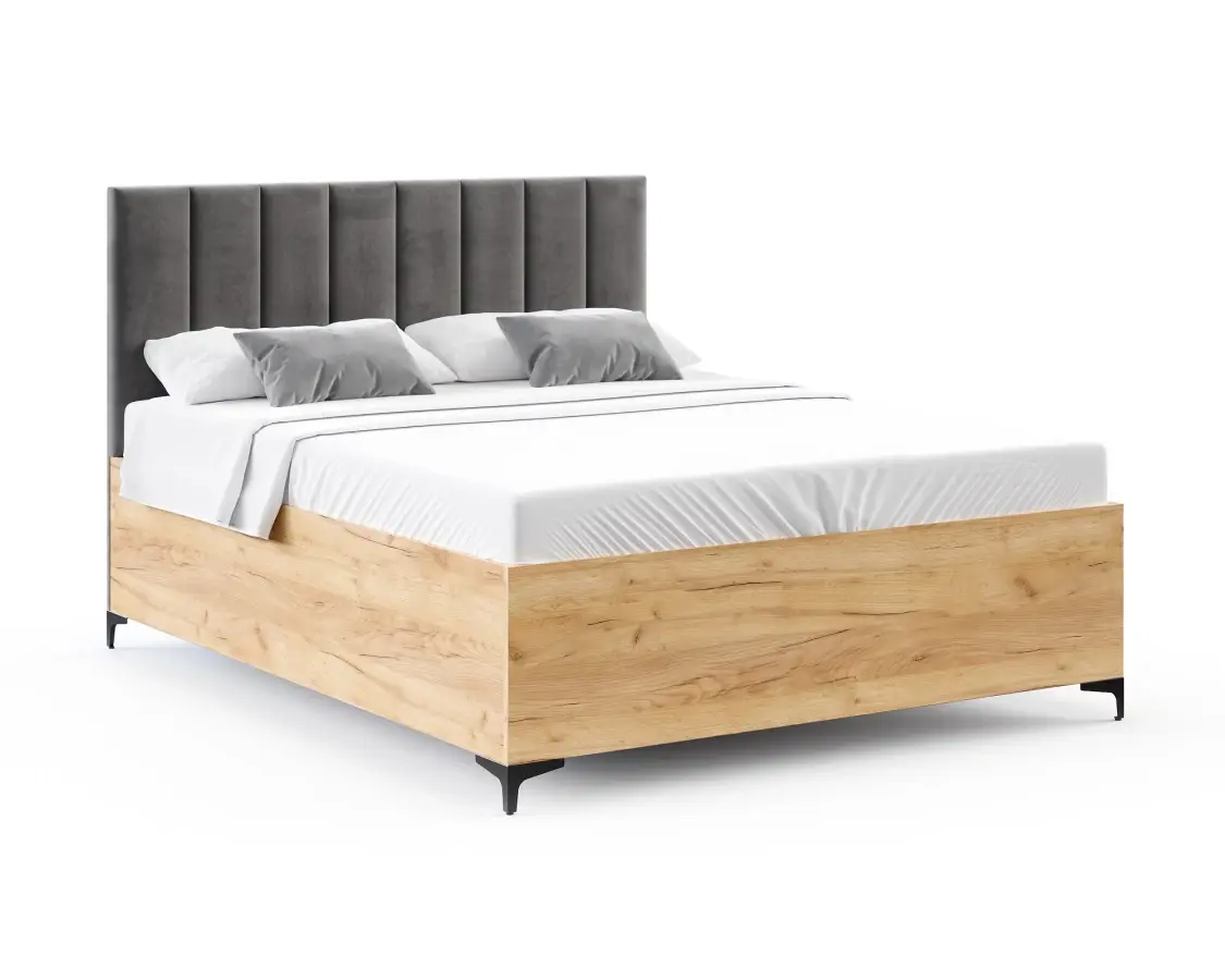 FDM Postel Sierra se zvedacím roštem Paris antracit/dub craft, velikost 160x200