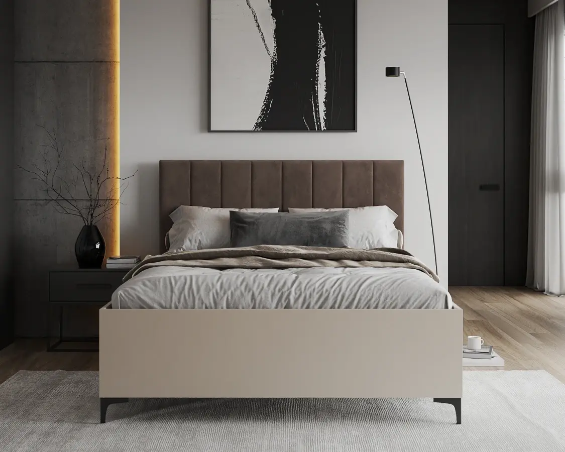 FDM Postel Sierra se zvedacím roštem Trinity hnědá/kašmír, velikost 160x200