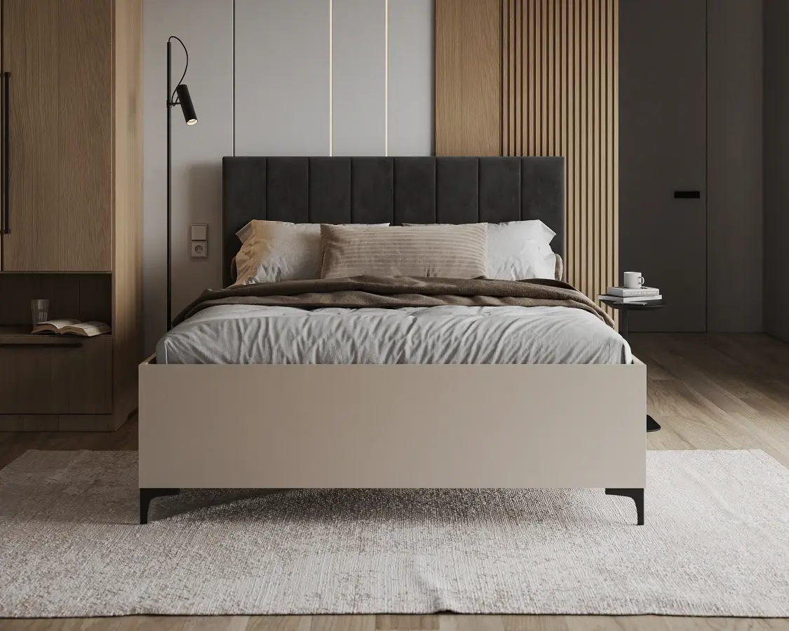 FDM Postel Sierra se zvedacím roštem Trinity černá/kašmír, velikost 140x200