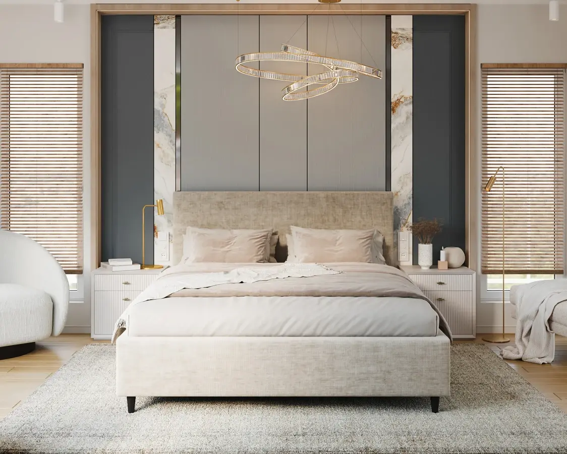 FDM Čalouněná postel Line Plus se zvedacím roštem Nano Velvet písková, velikost