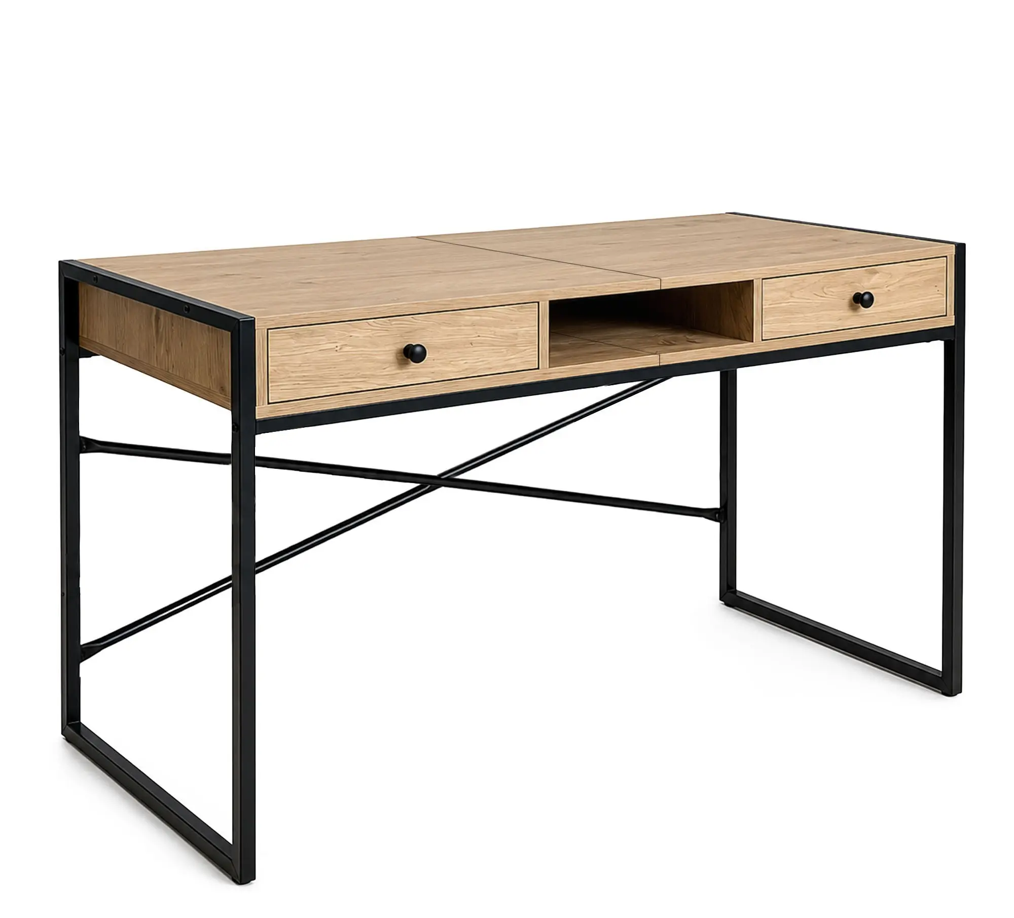 Ak furniture Psací stůl Elonis 123 cm dub Artisan/černý
