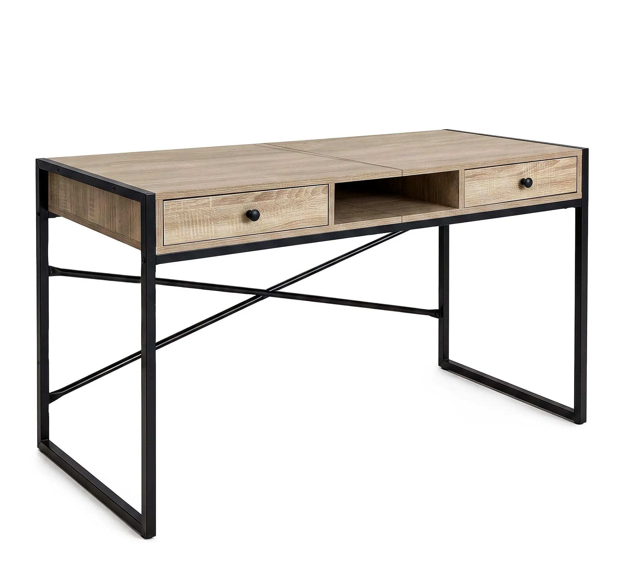 Ak furniture Psací stůl Elonis 123 cm dub Sonoma/černý