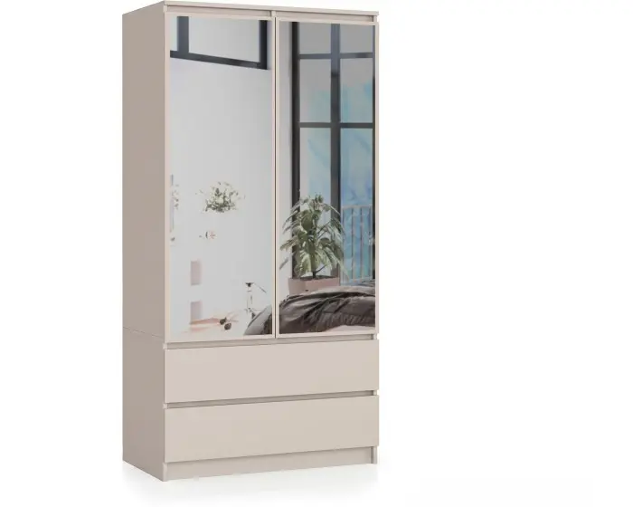 Ak furniture Šatní skříň Star se zrcadlem 90 cm kašmírová
