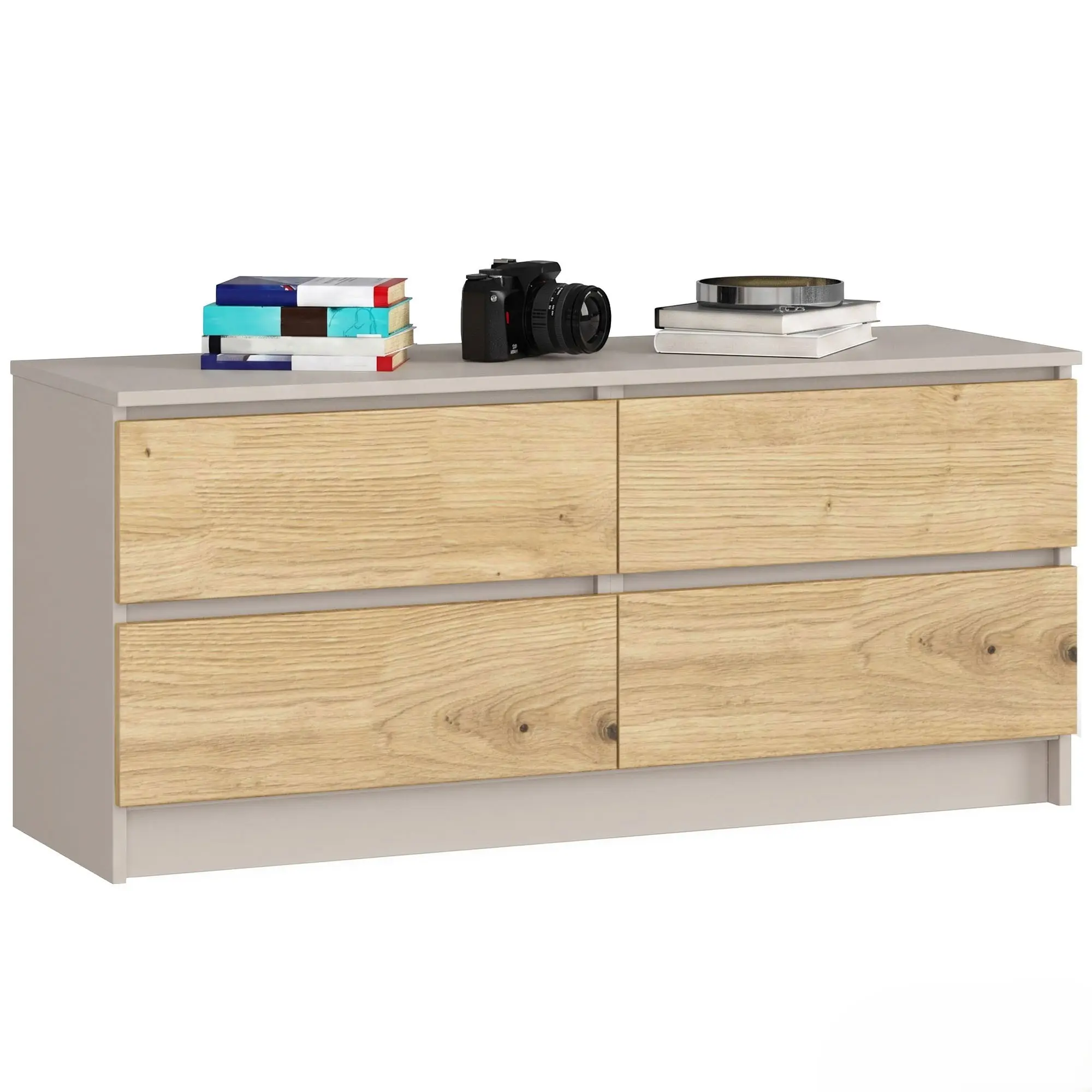 Ak furniture Komoda CLP 4SZ 120 cm kašmír/dub Artisan