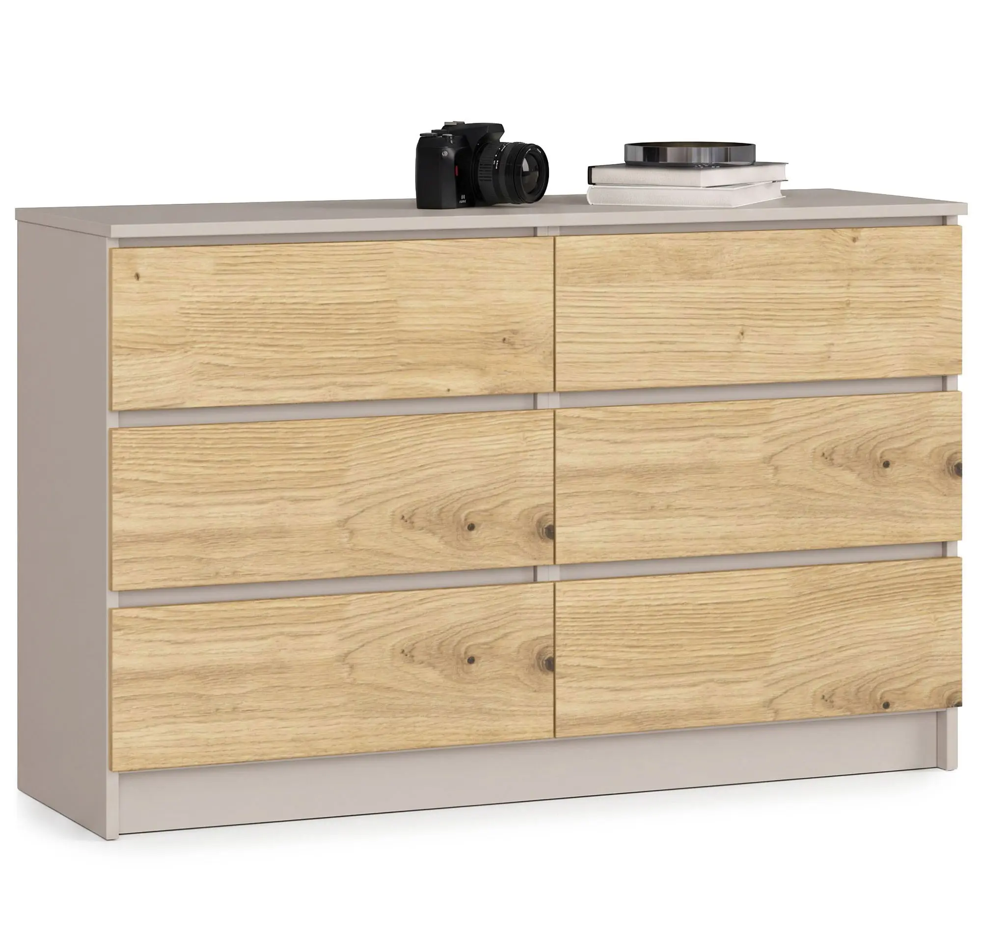 Ak furniture Komoda CLP 6SZ 120 cm kašmír/dub Artisan