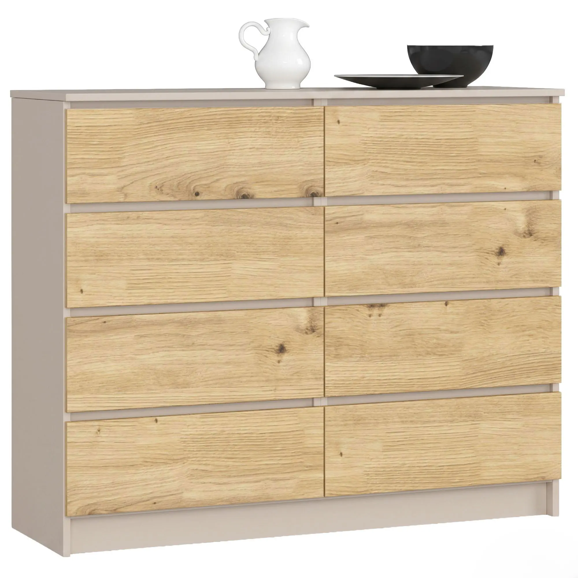 Ak furniture Komoda CLP 8SZ 120 cm kašmír/dub Artisan