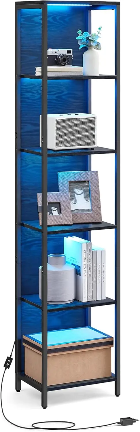 SONGMICS Regál s LED osvětlením Vasagle Fjord 40 cm černý