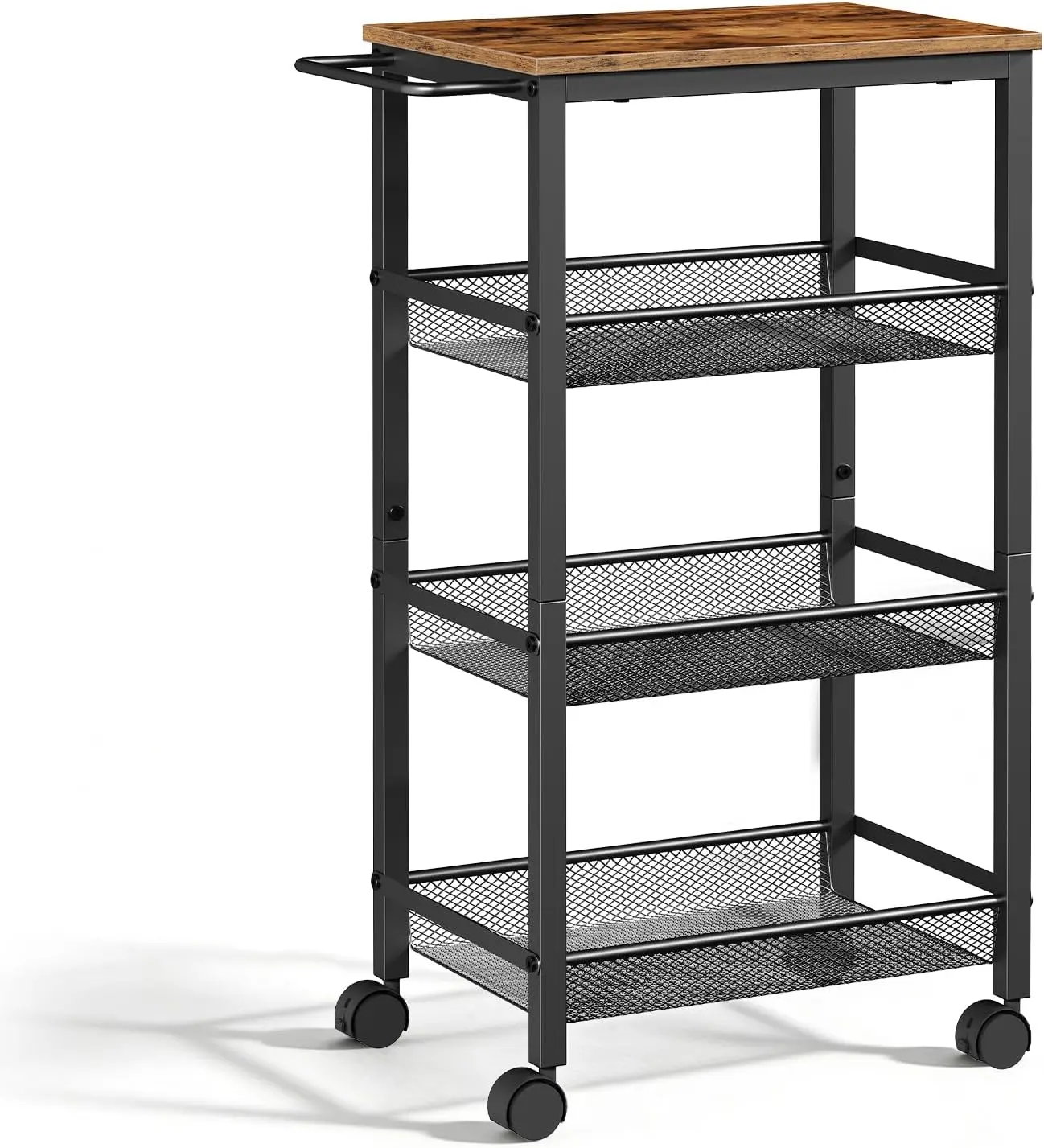 Pojízdný kuchyňský vozík Vasagle Compi 75 cm hnědý/černý