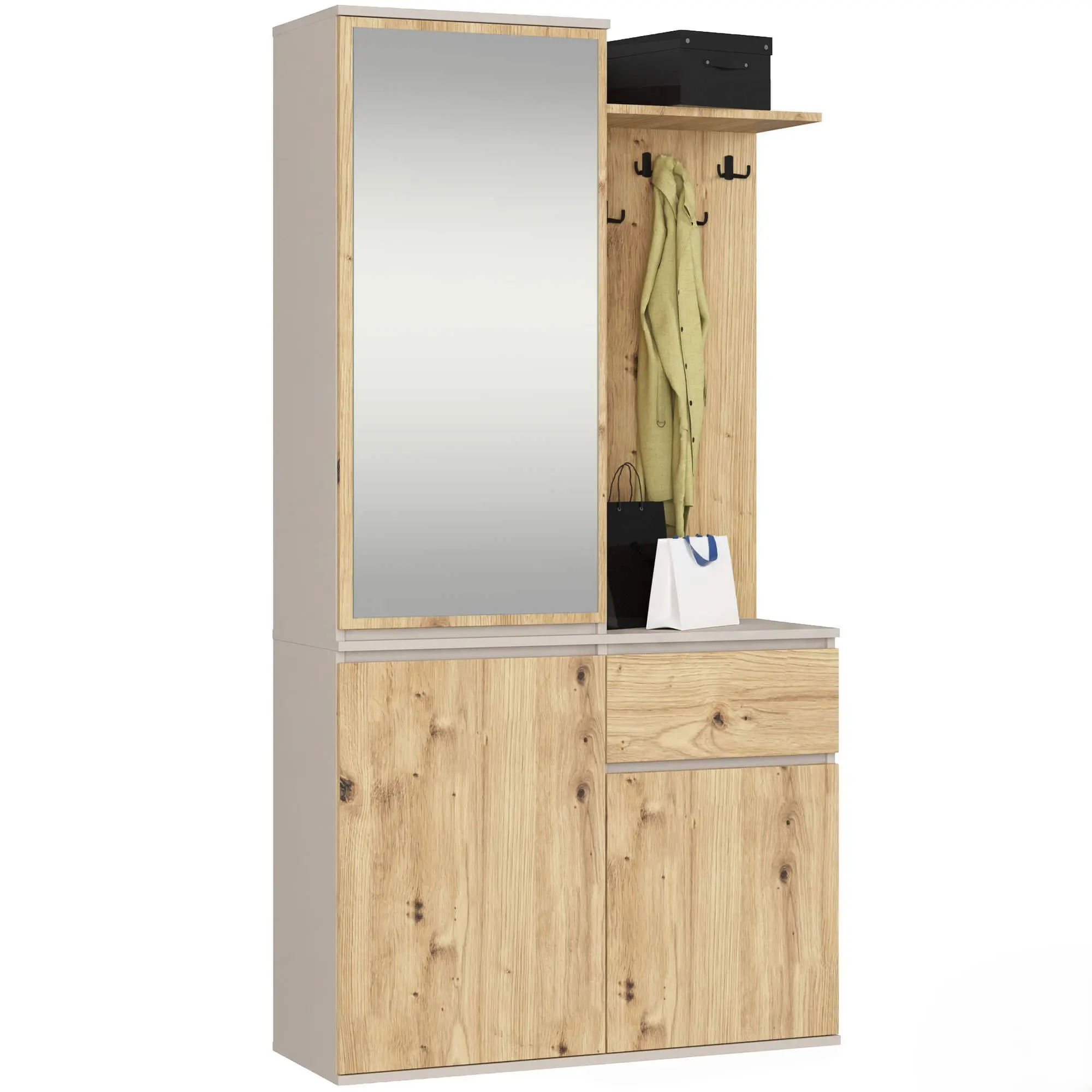 Ak furniture Předsíňová stěna Entro 95 cm kašmír/dub Artisan