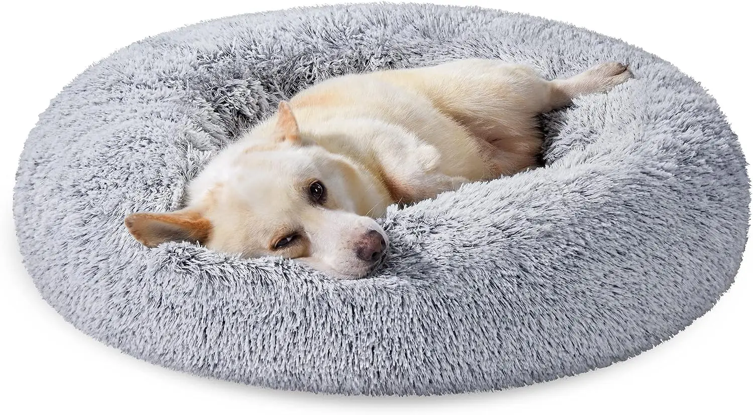 SONGMICS Plyšový pelíšek Fluffys XL 80 cm šedý