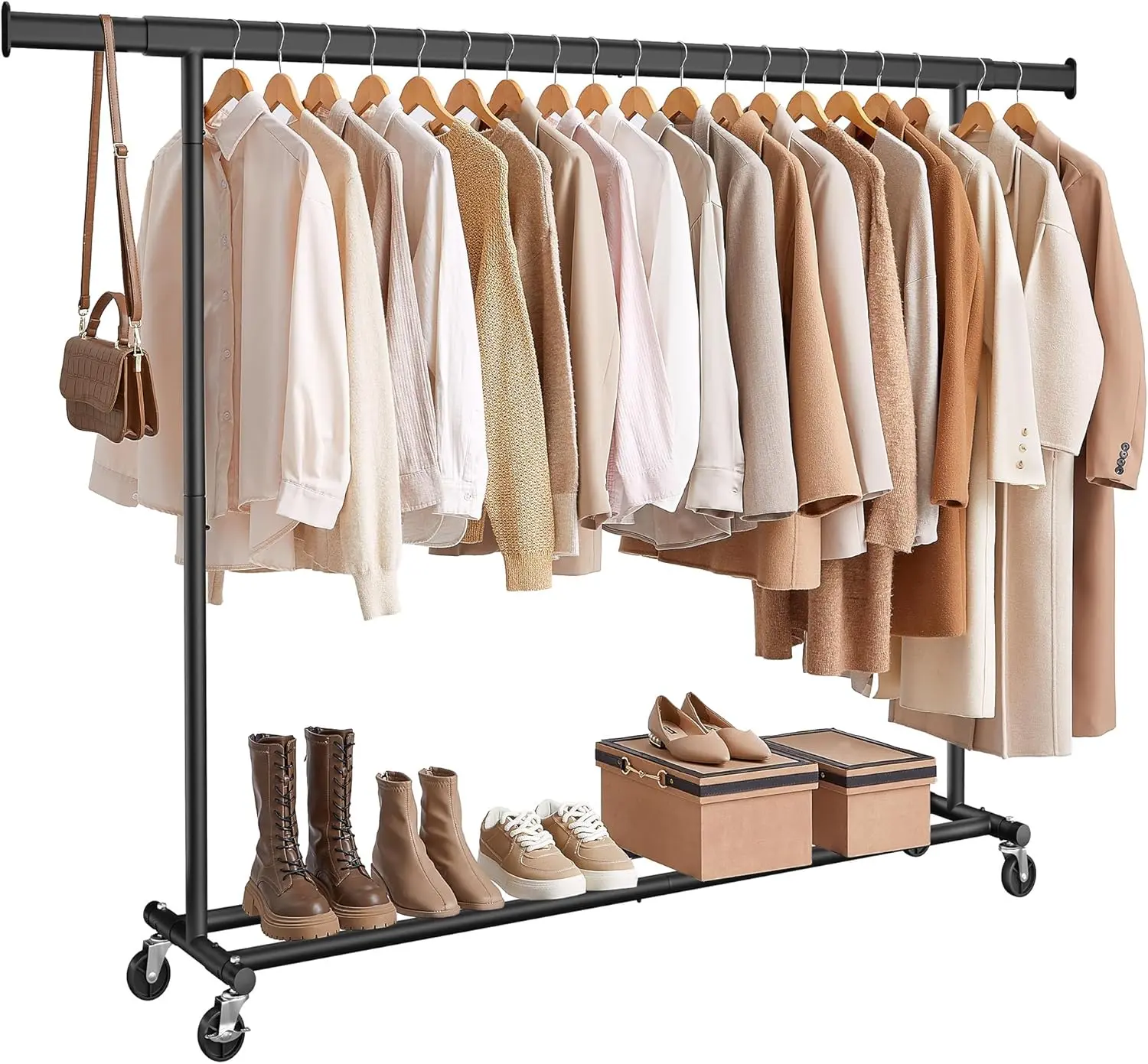 SONGMICS Pojízdný stojan na oblečení Doug černý
