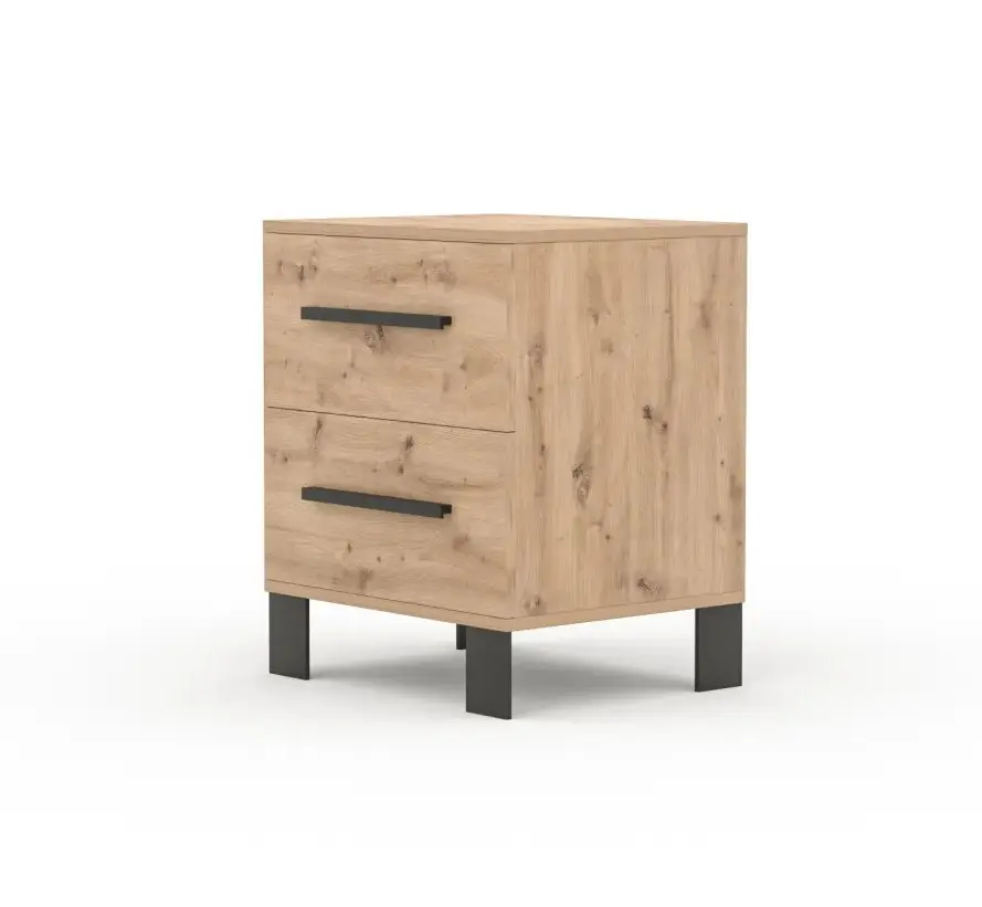 ADRK Noční stolek Malery 50 cm černý/dub Artisan