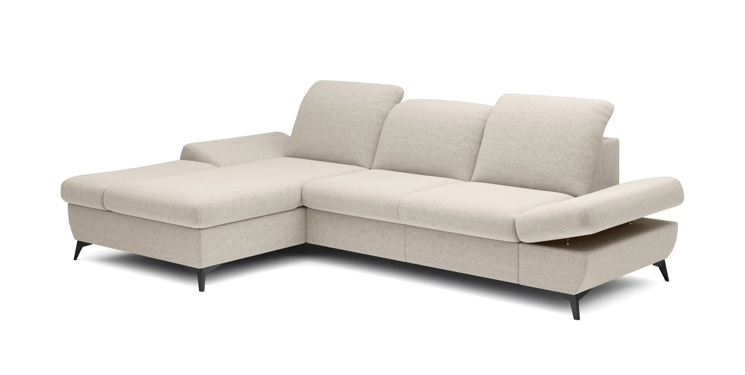 Laski Rozkládací polohovací rohová sedací souprava Harper 284 cm Loft 01 krémová levá