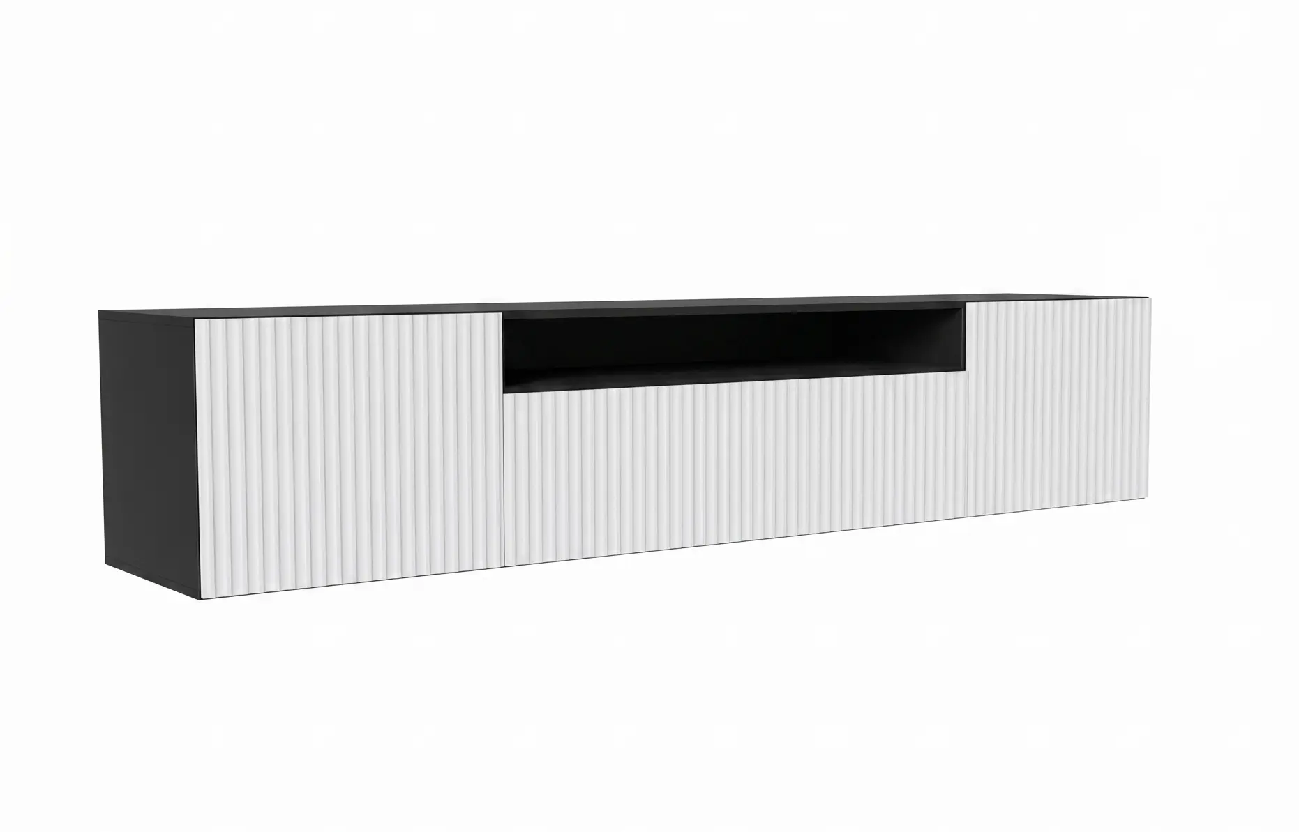 ADRK Závěsný TV stolek NEMIO 200 cm bílý/černý