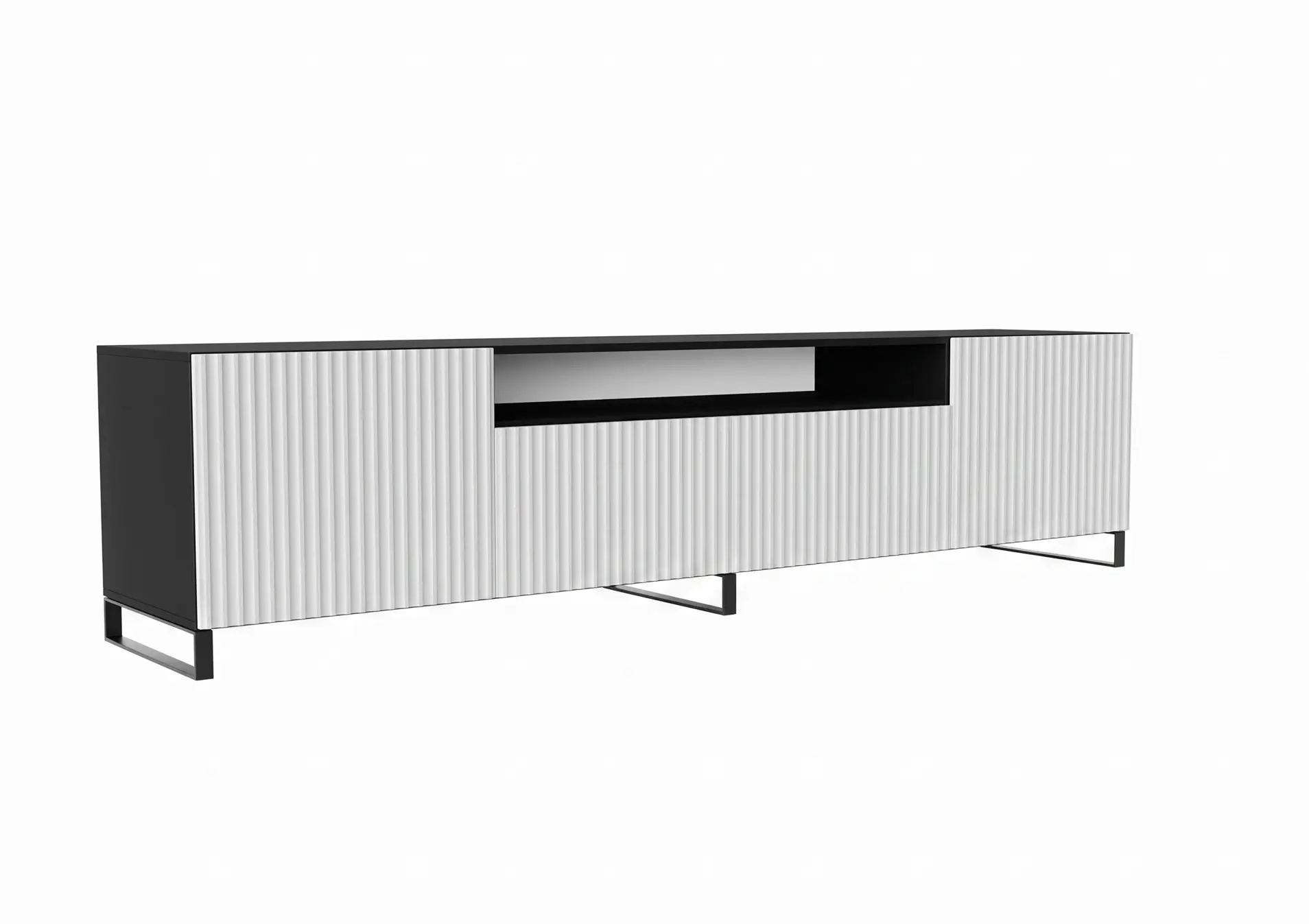 ADRK TV stolek NEMIO 200 cm bílý/černý